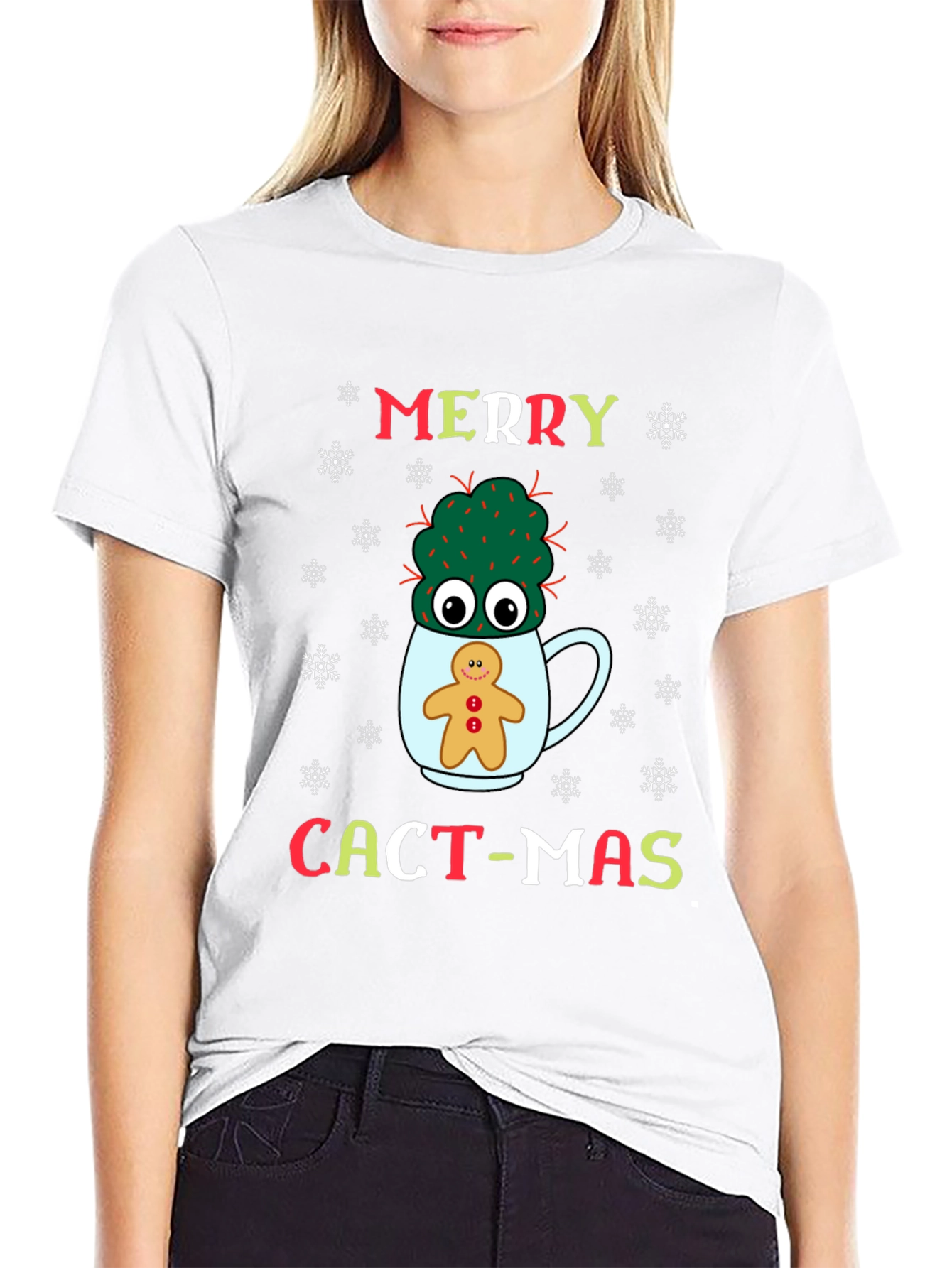 Merry Cact-Mas T-Shirt: Cactus & Gingerbread Holiday