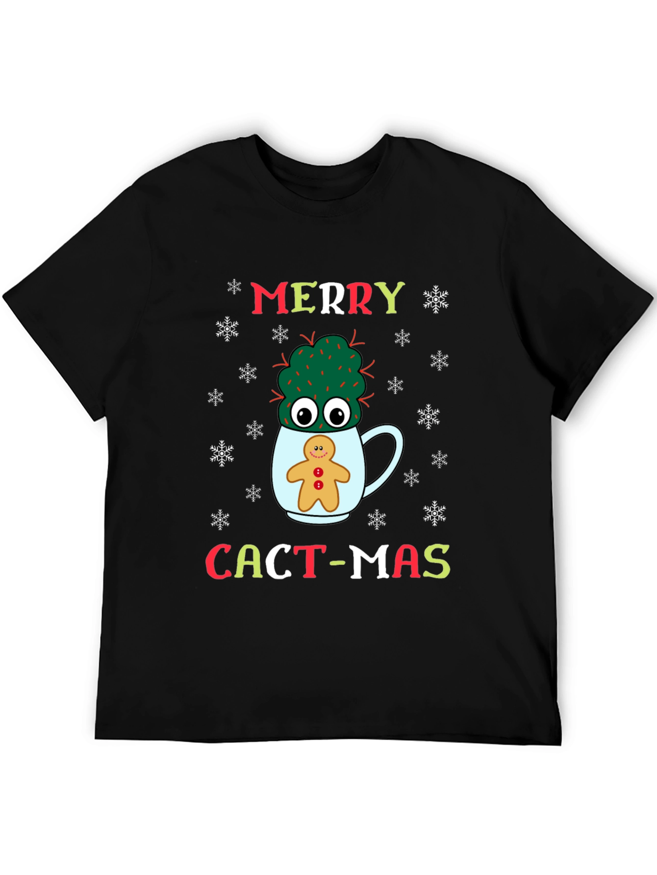 Merry Cact-Mas T-Shirt: Cactus & Gingerbread Holiday