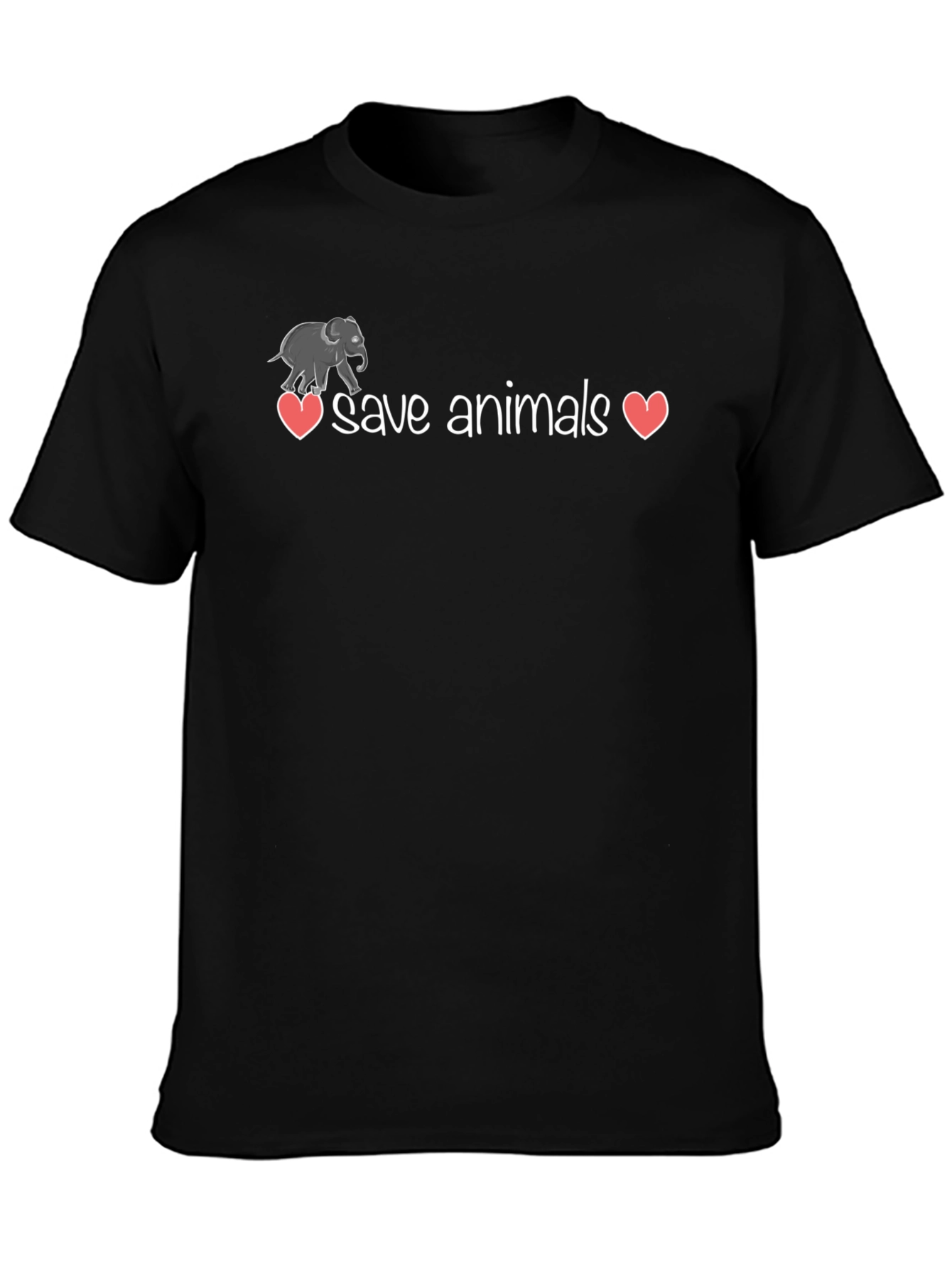 Save Animals T-Shirt - Elephant Heart Design