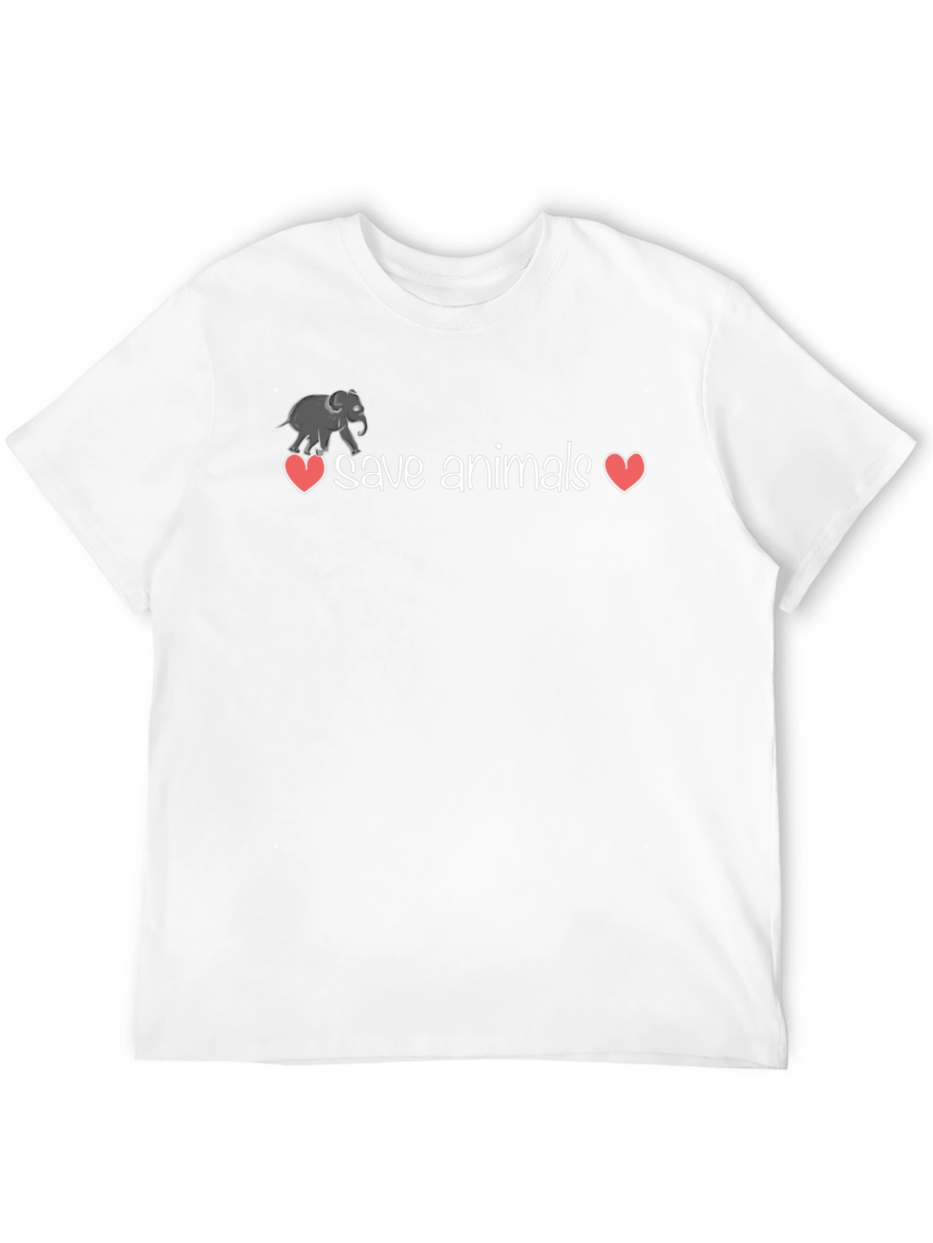 Save Animals T-Shirt - Elephant Heart Design