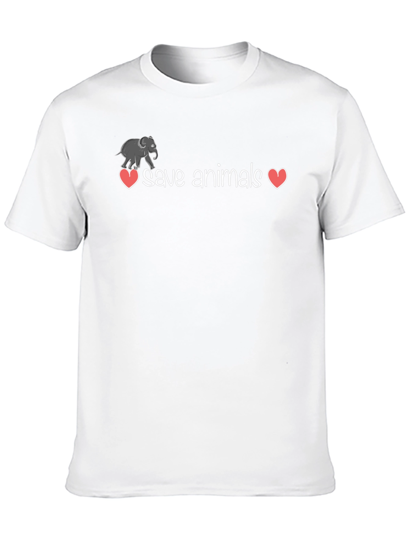 Save Animals T-Shirt - Elephant Heart Design