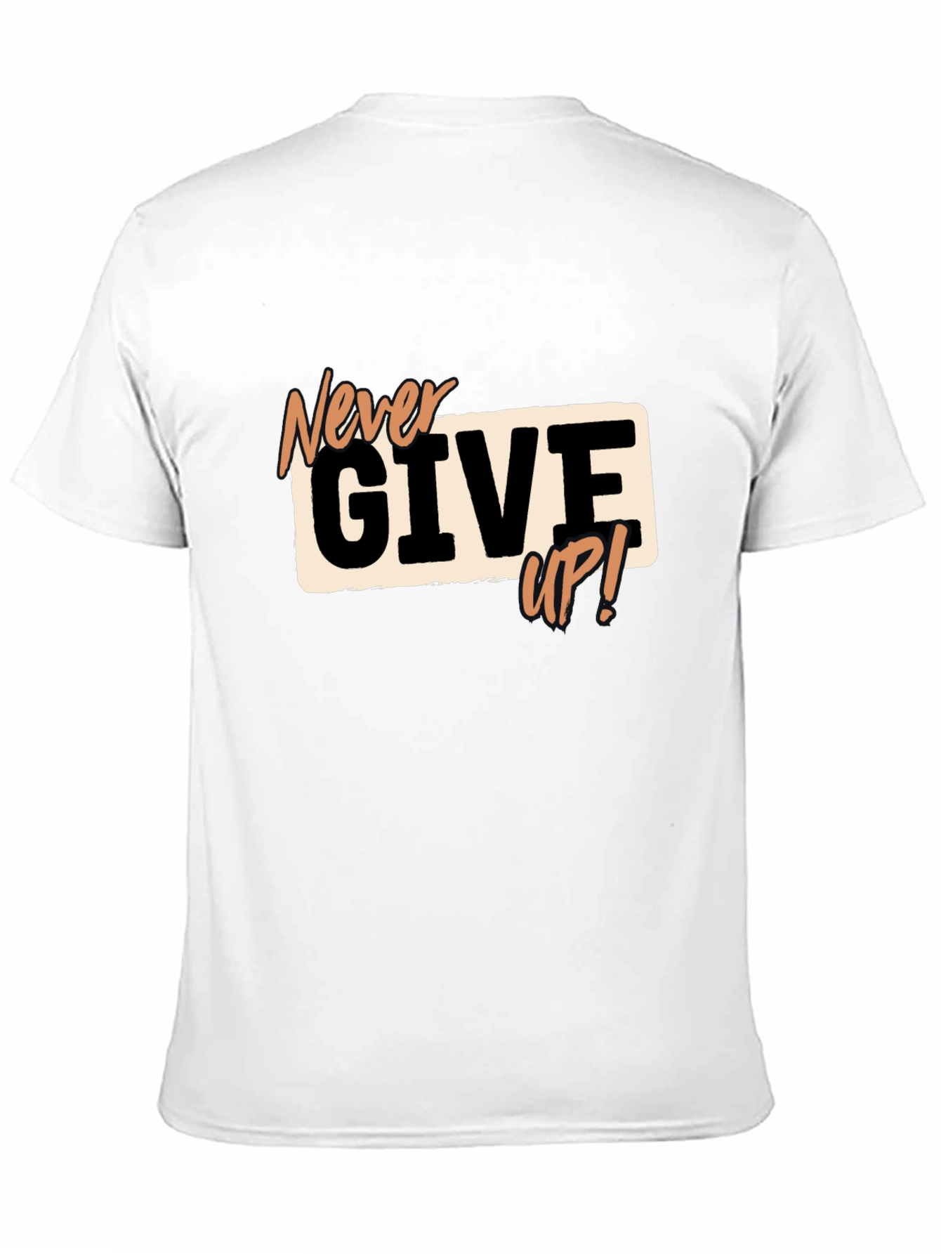 Never Give Up Black Graphic Tee - Motivational T-Shirt