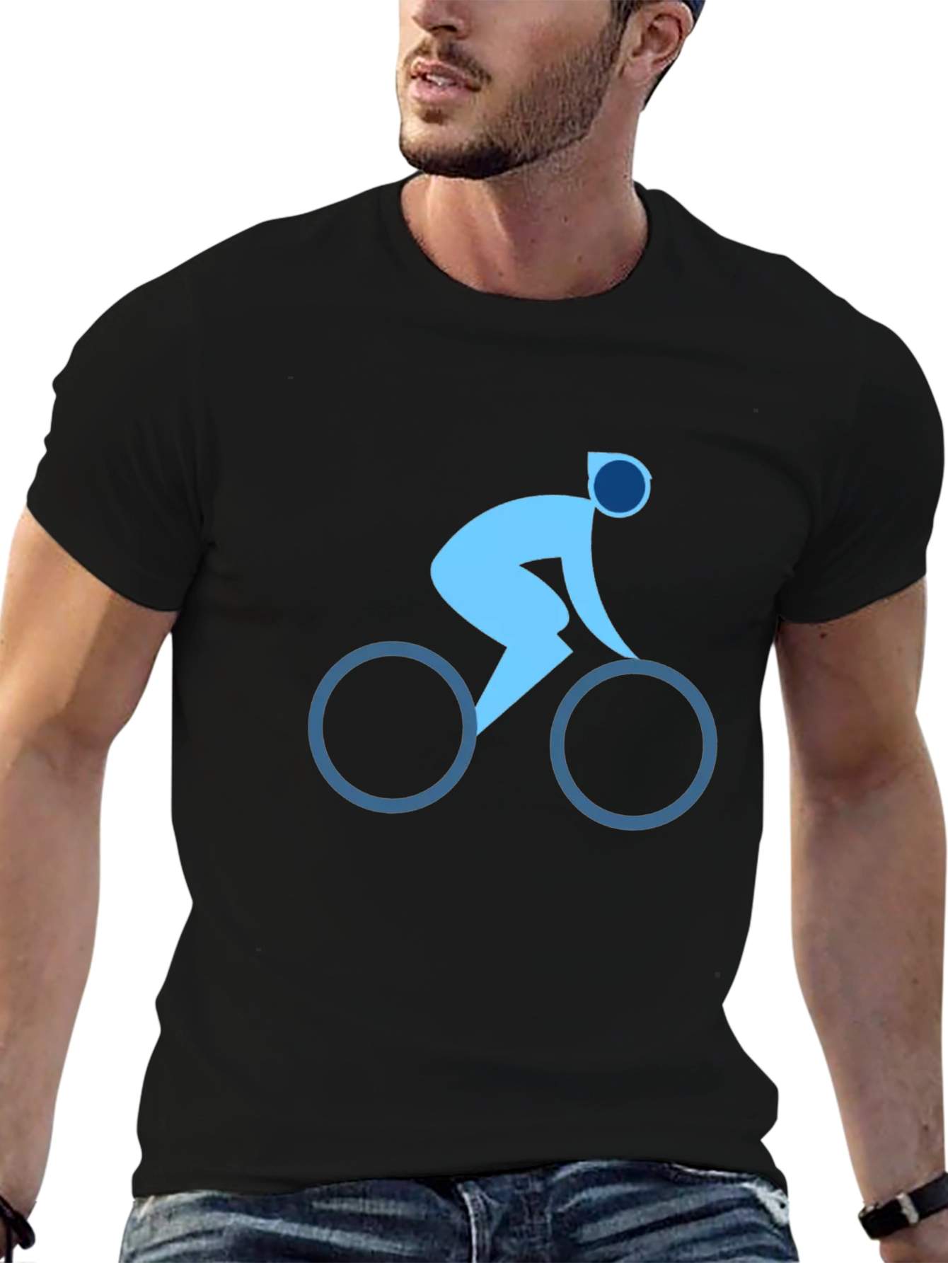 Cyclist Graphic Tee - Black Cotton T-Shirt