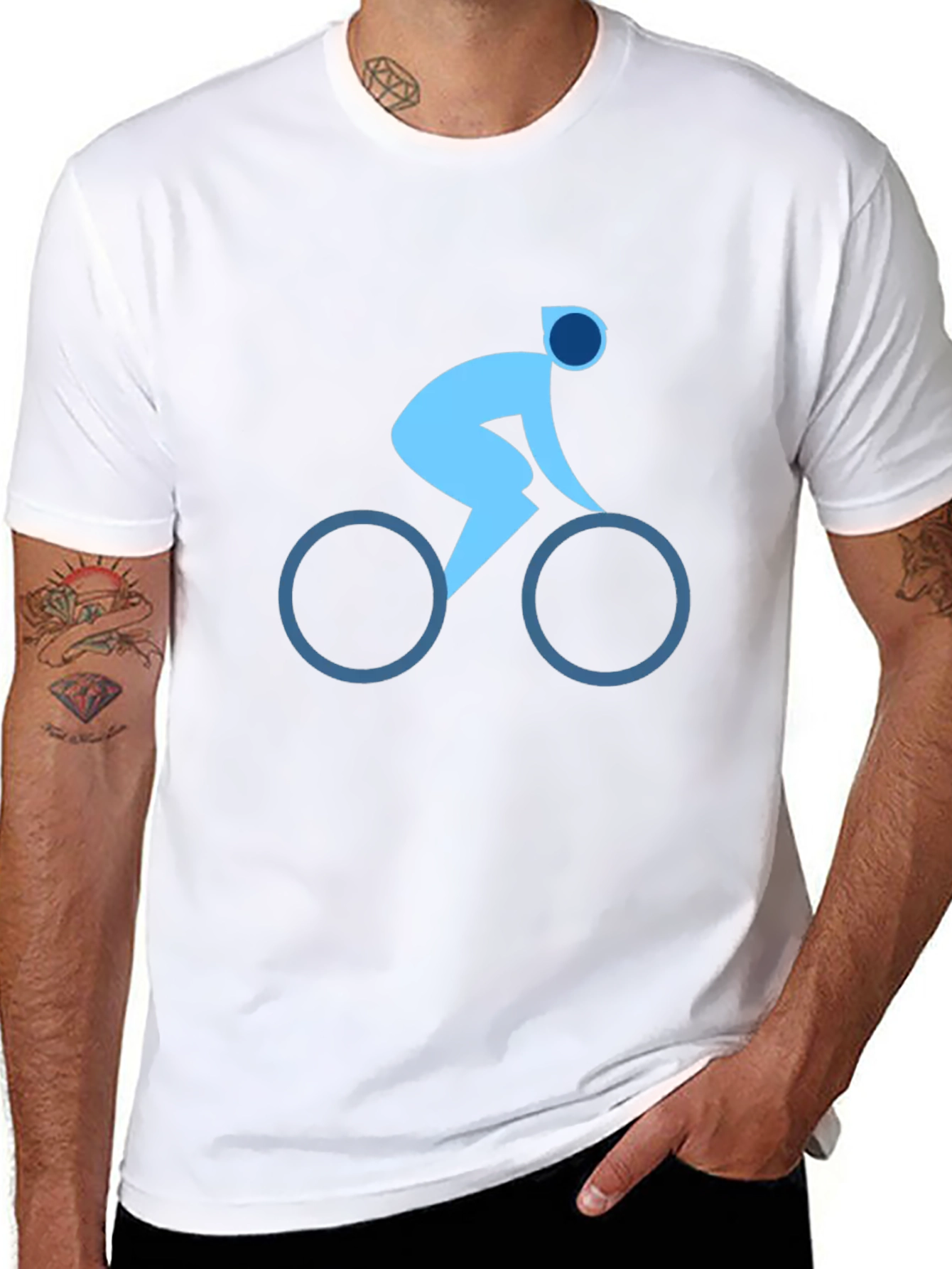Cyclist Graphic Tee - Black Cotton T-Shirt