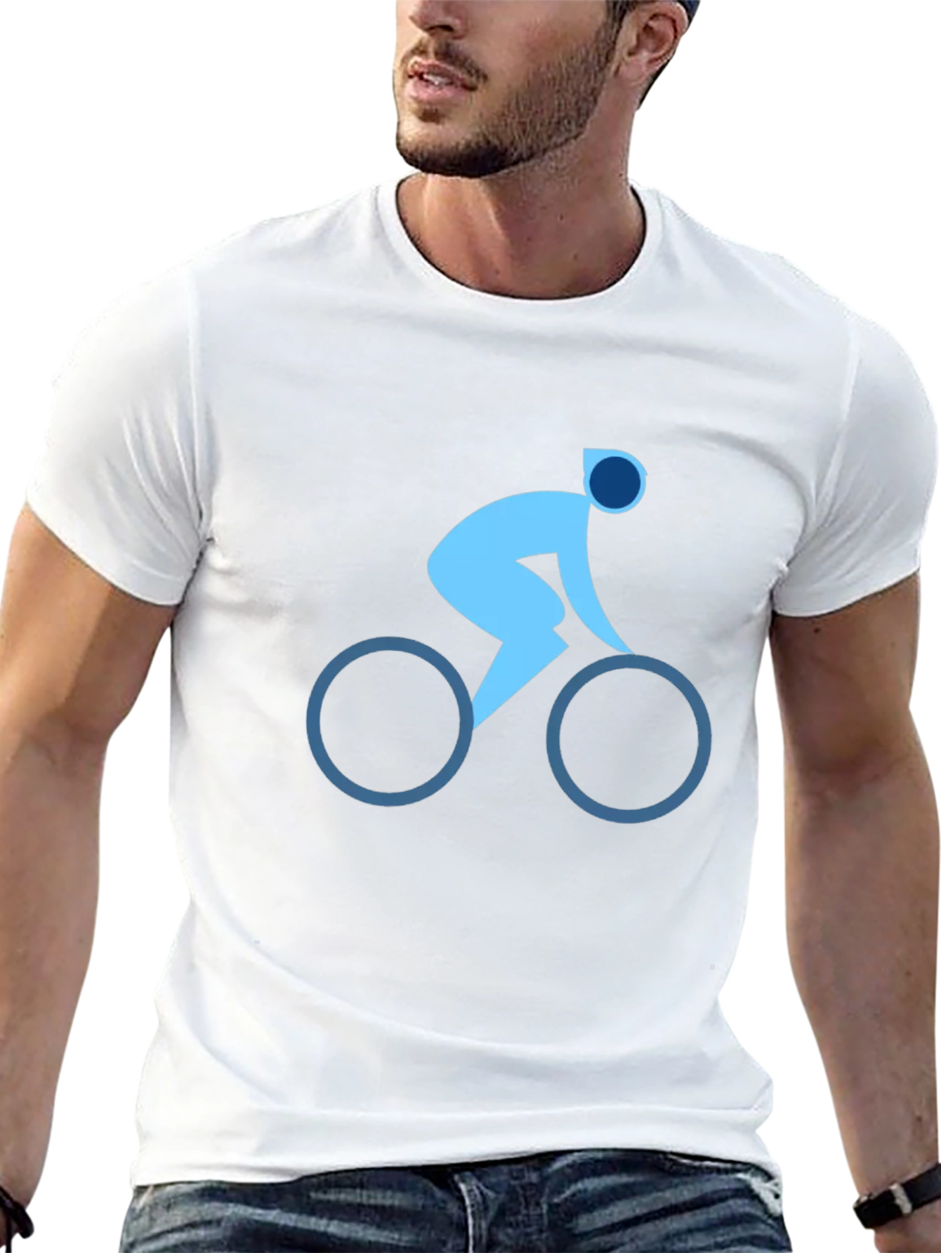 Cyclist Graphic Tee - Black Cotton T-Shirt