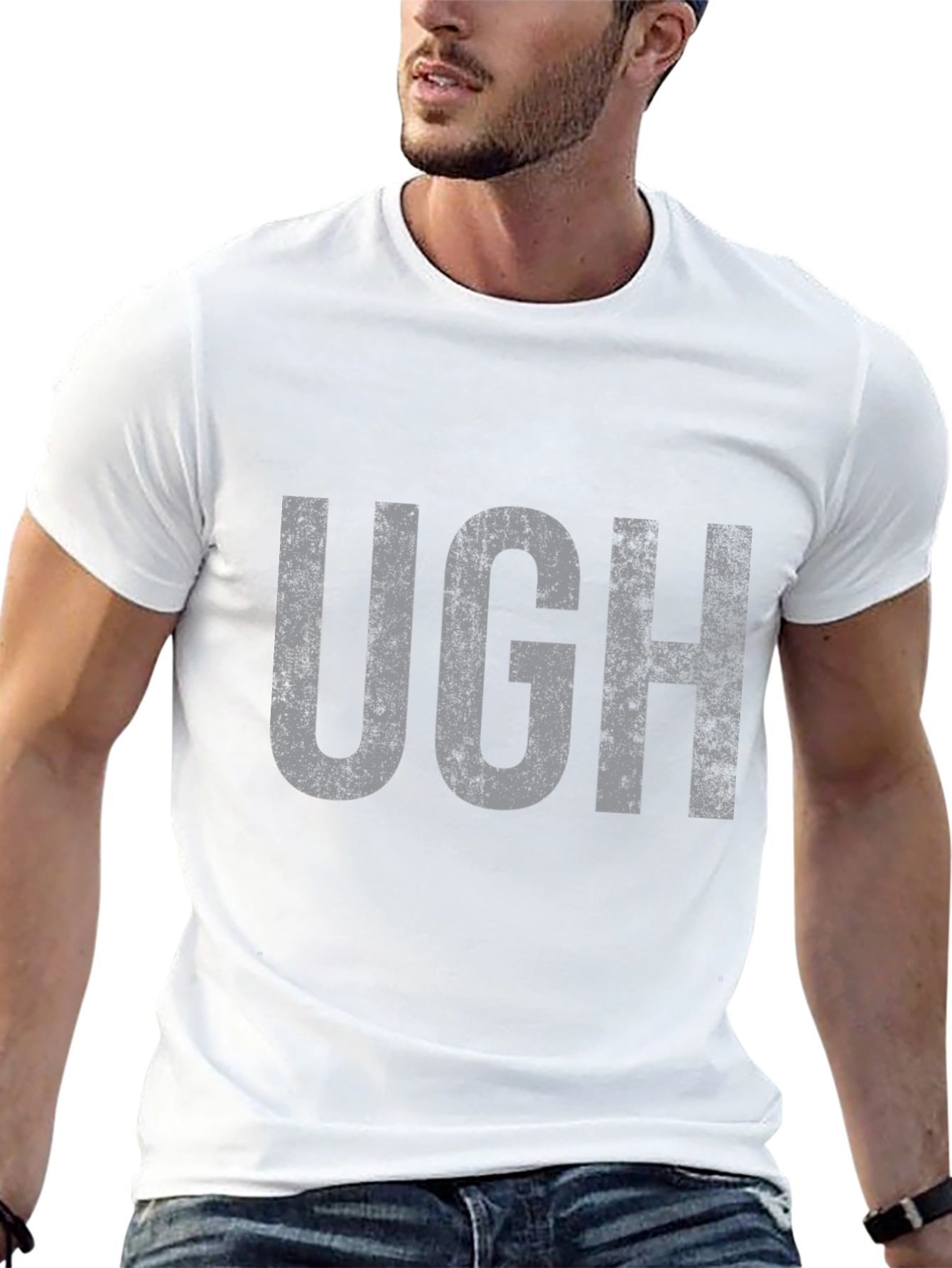 Ugh Graphic Tee - Distressed Print
