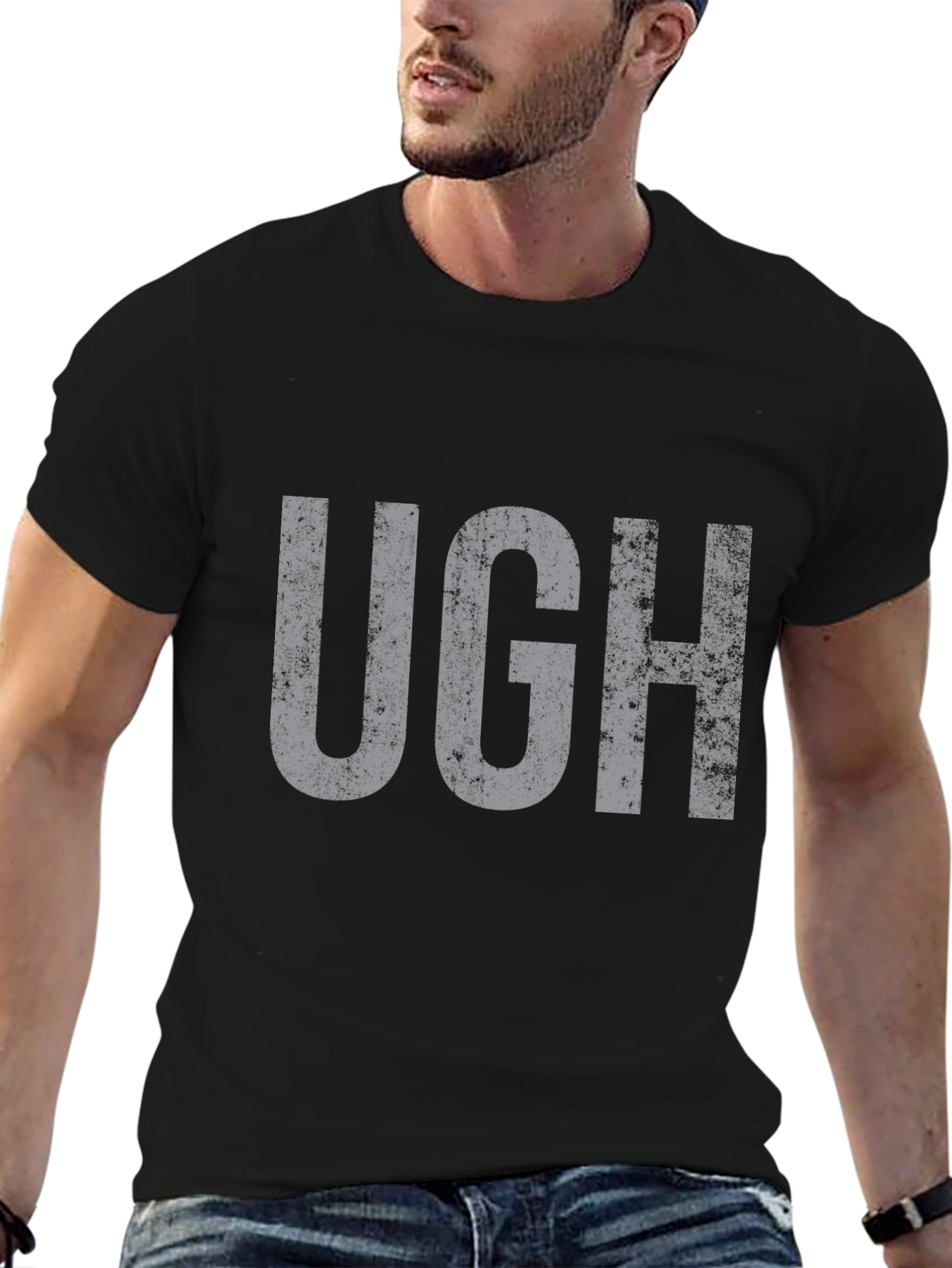 Ugh Graphic Tee - Distressed Print