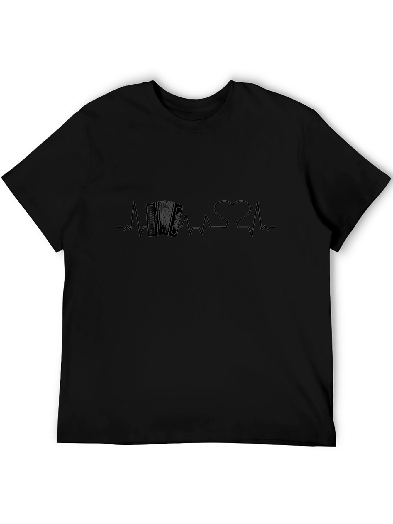 Accordion Heartbeat Black T-Shirt