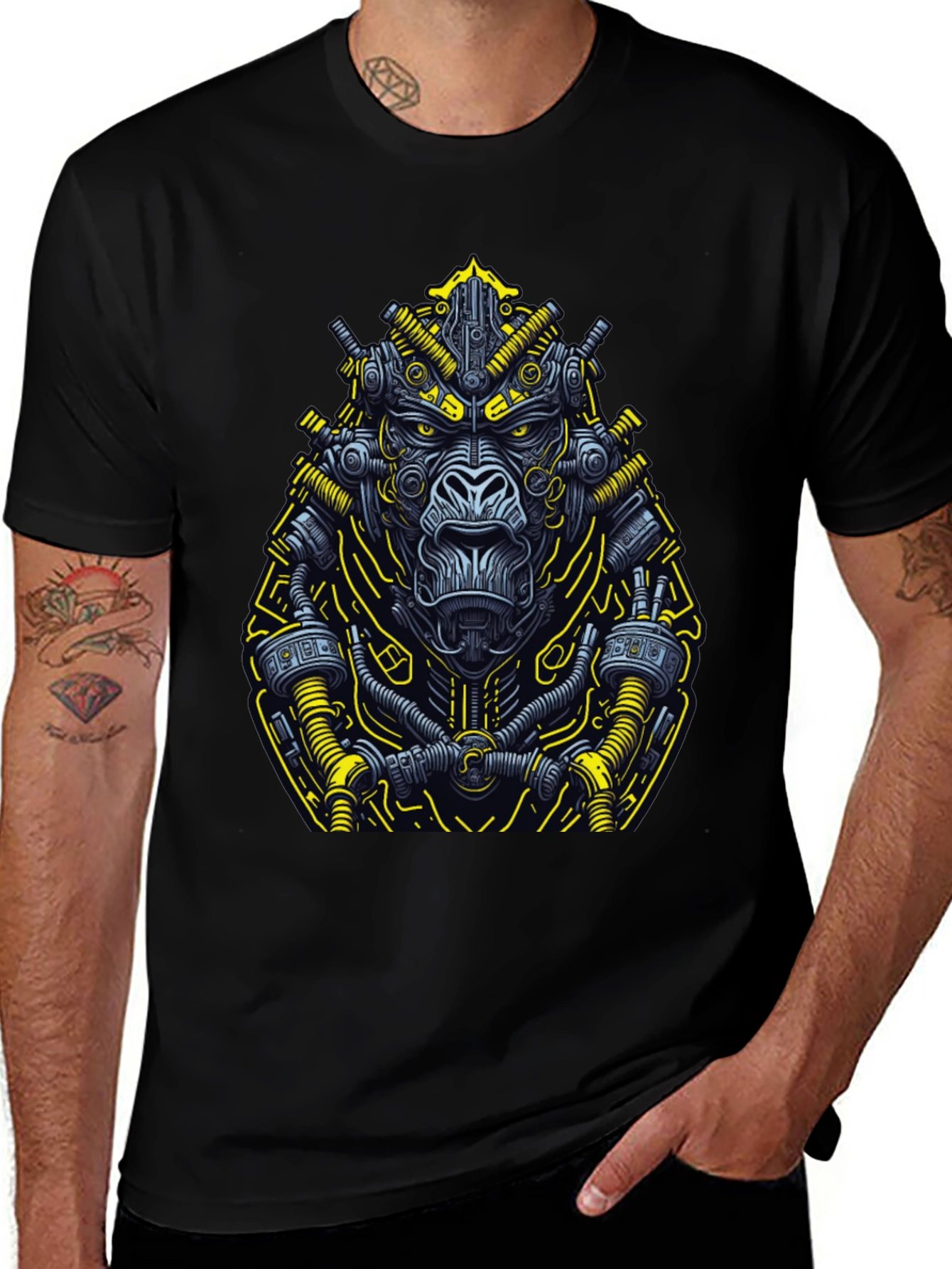 Cyber Gorilla Graphic Tee - Black