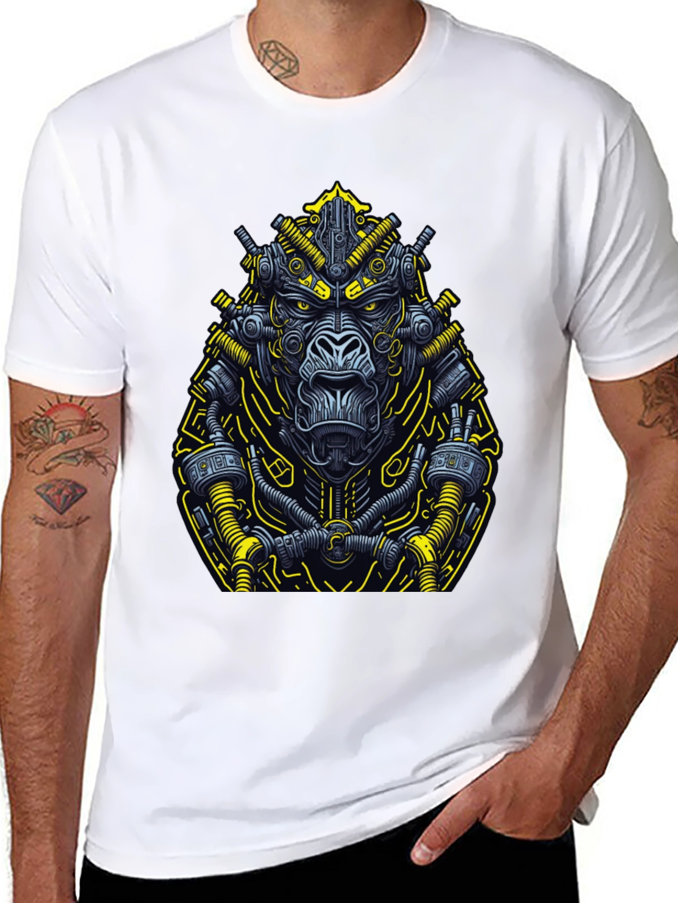 Cyber Gorilla Graphic Tee - Black