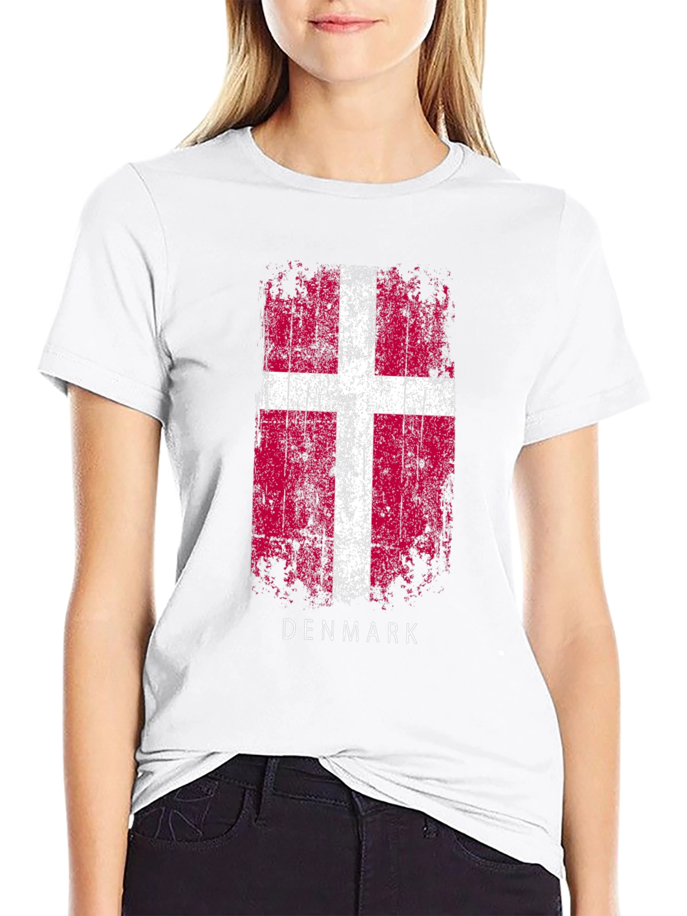 Denmark Flag T-Shirt - Grunge Style