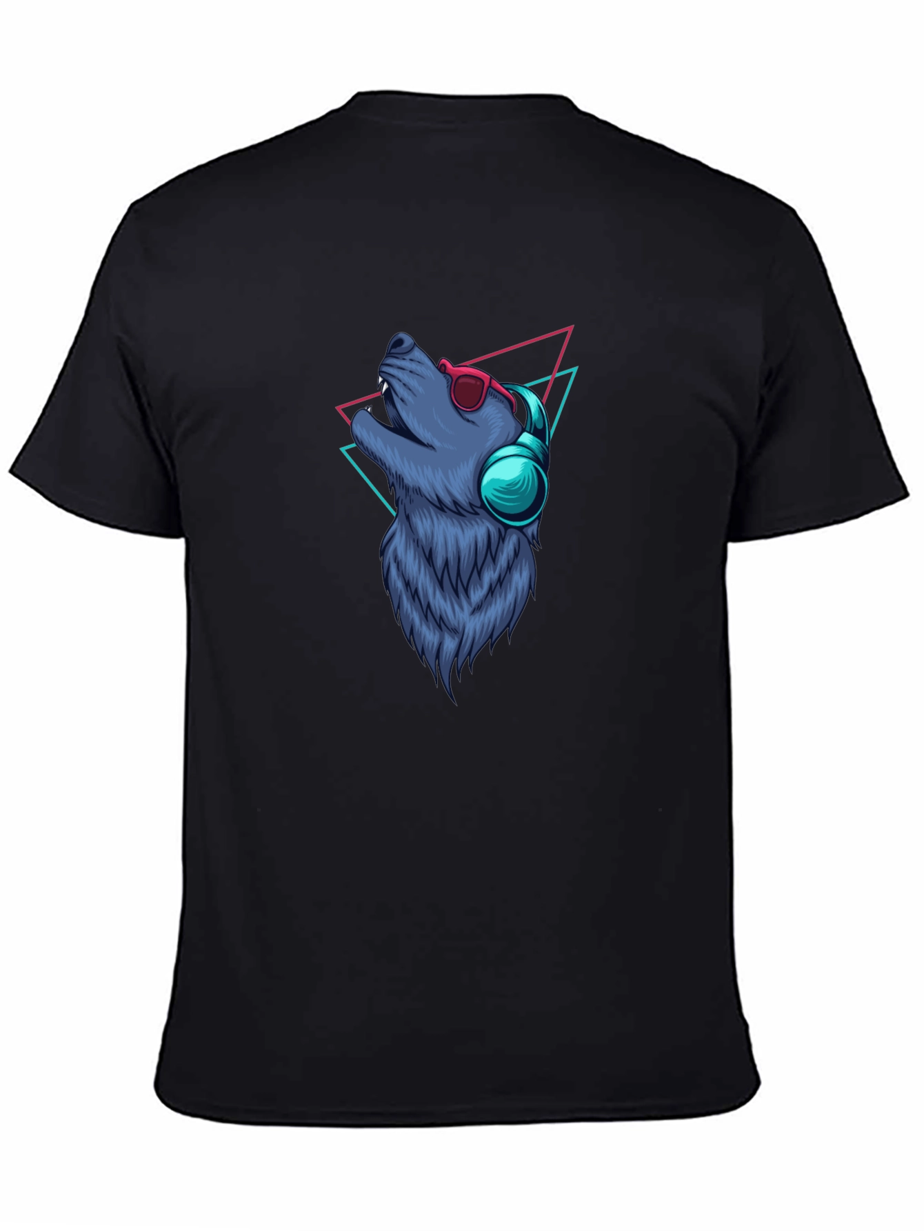 Wolf Graphic Tee - Cool Canine with Headphones