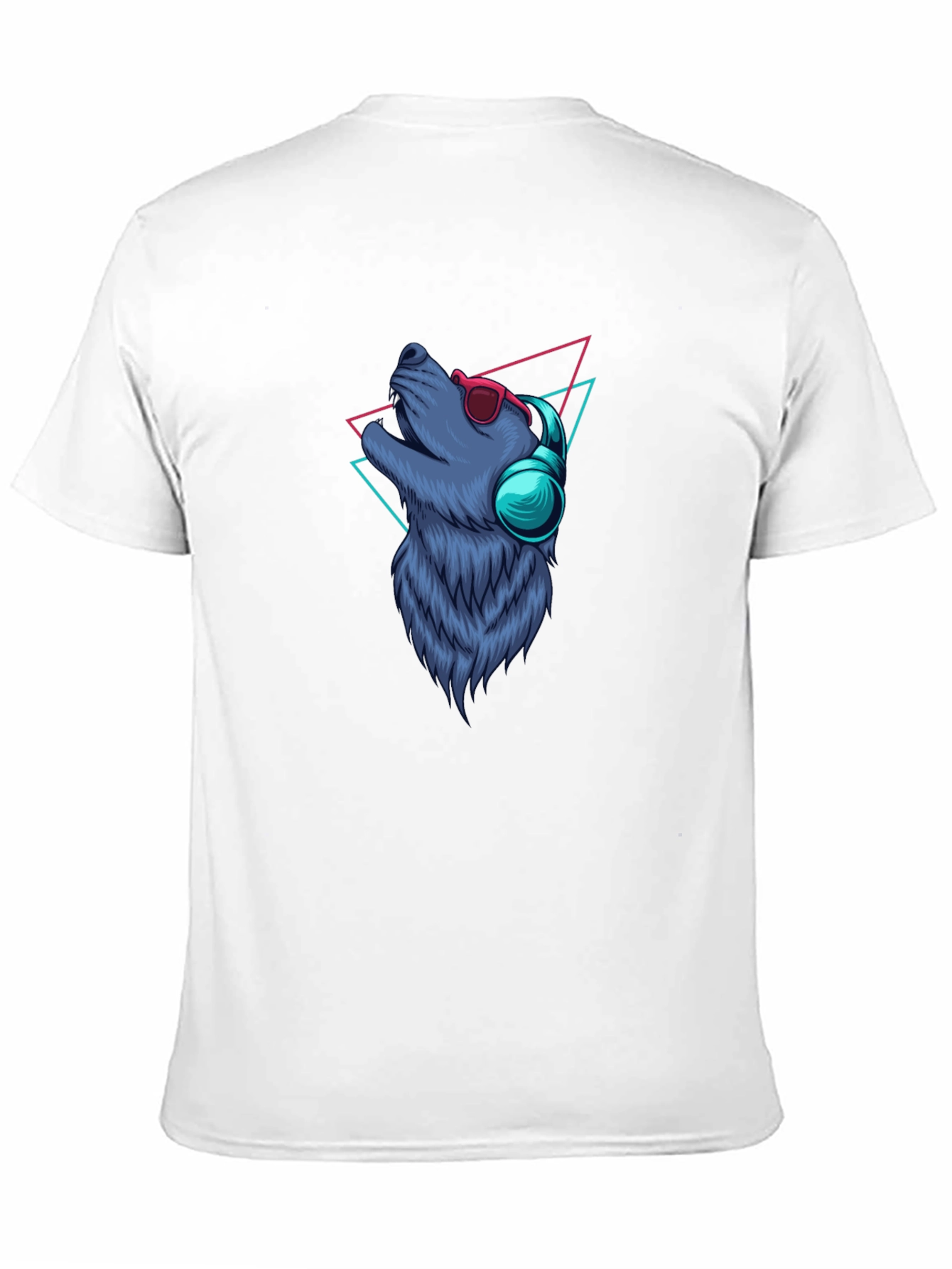 Wolf Graphic Tee - Cool Canine with Headphones
