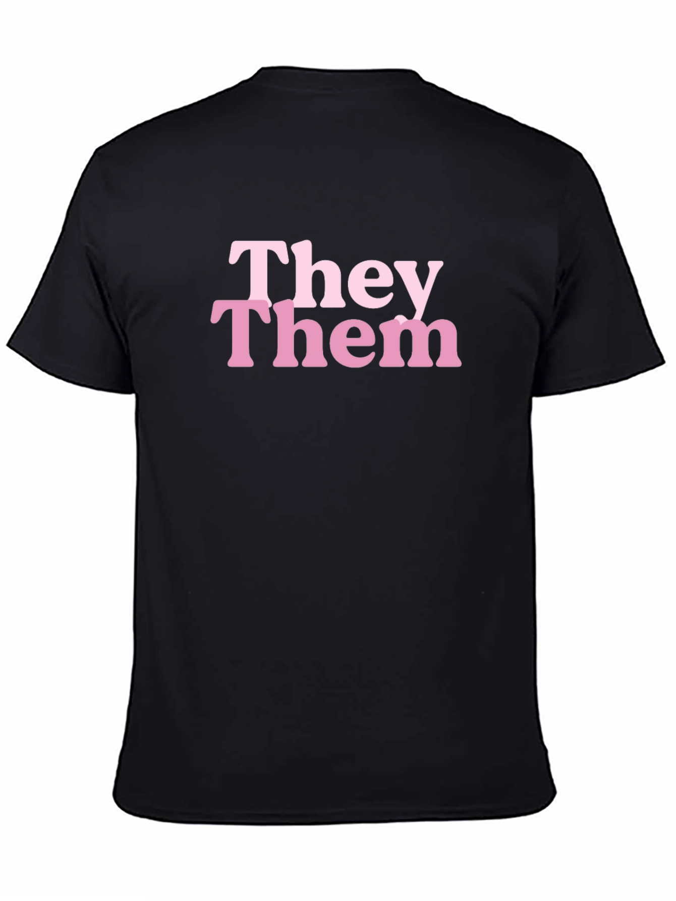 They Them Pronoun T-Shirt - Black Cotton Blend