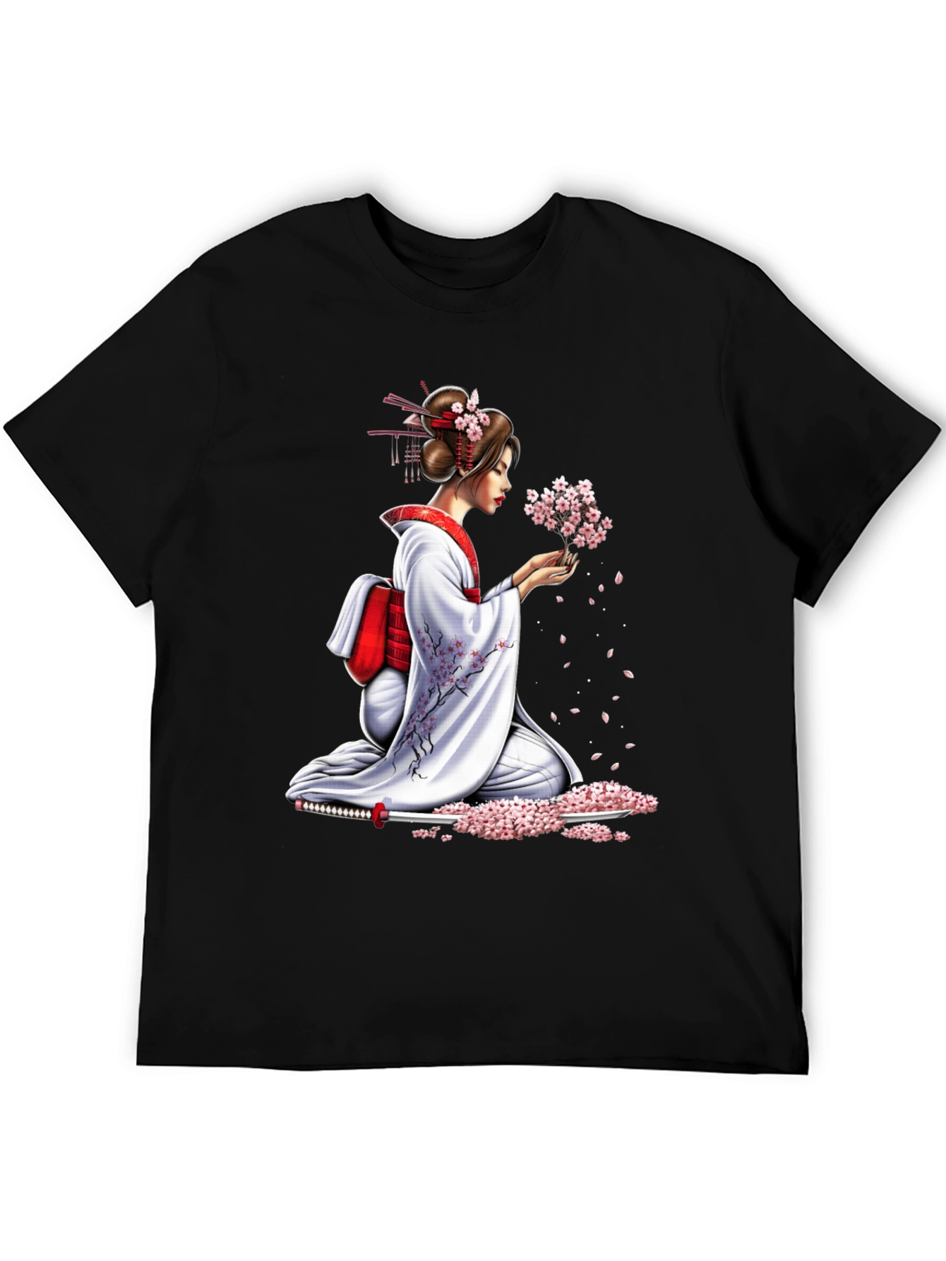 Geisha Cherry Blossom Graphic Tee - Unisex