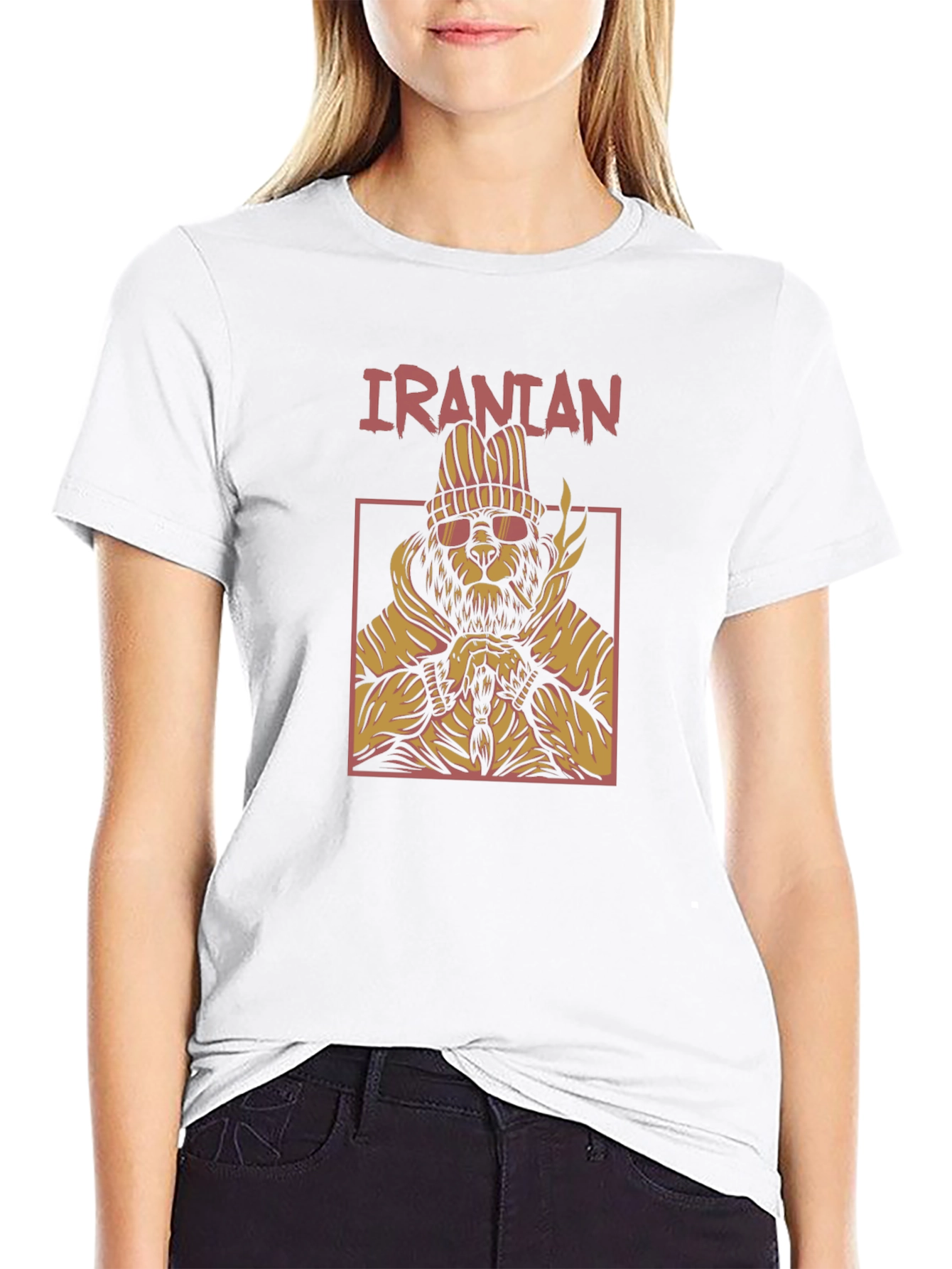 Iranian Lion Graphic Tee - Urban Style Black T-Shirt