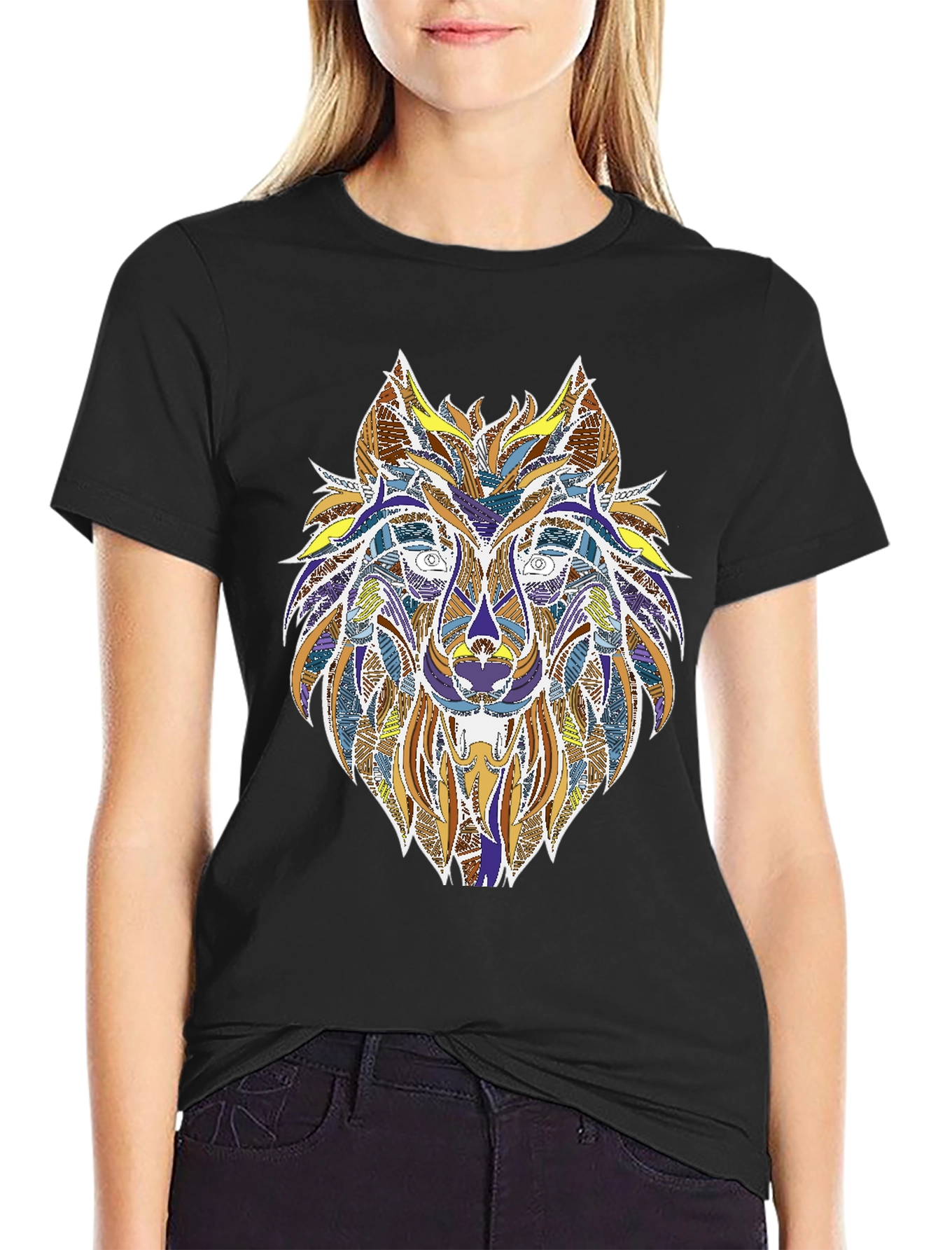 Wolf Graphic Print Tee - Stylish Mens T-Shirt