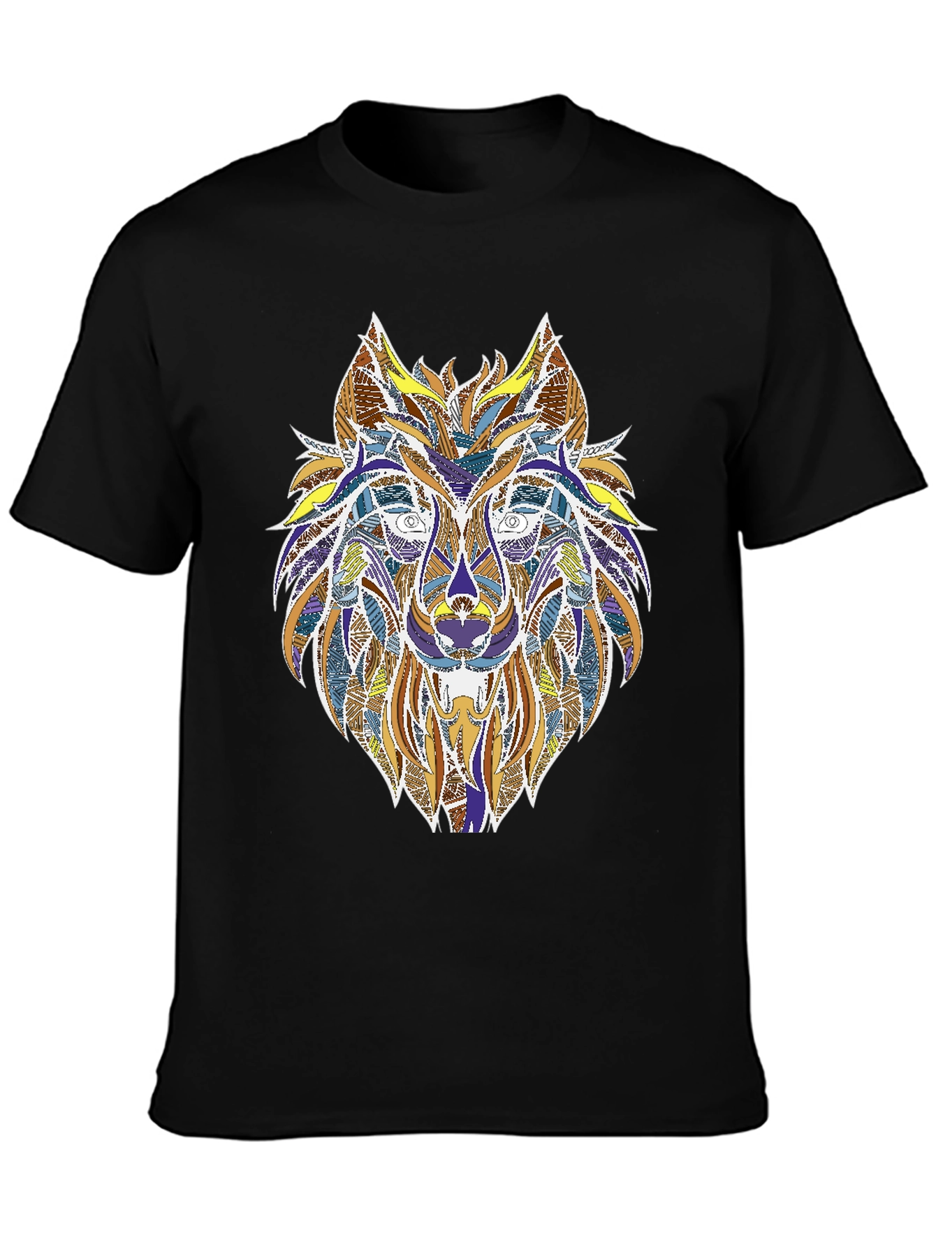 Wolf Graphic Print Tee - Stylish Mens T-Shirt