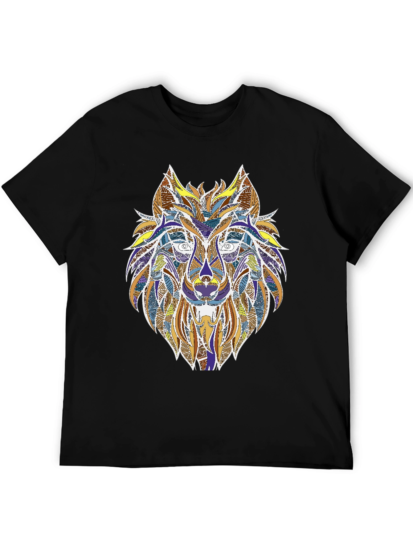 Wolf Graphic Print Tee - Stylish Mens T-Shirt