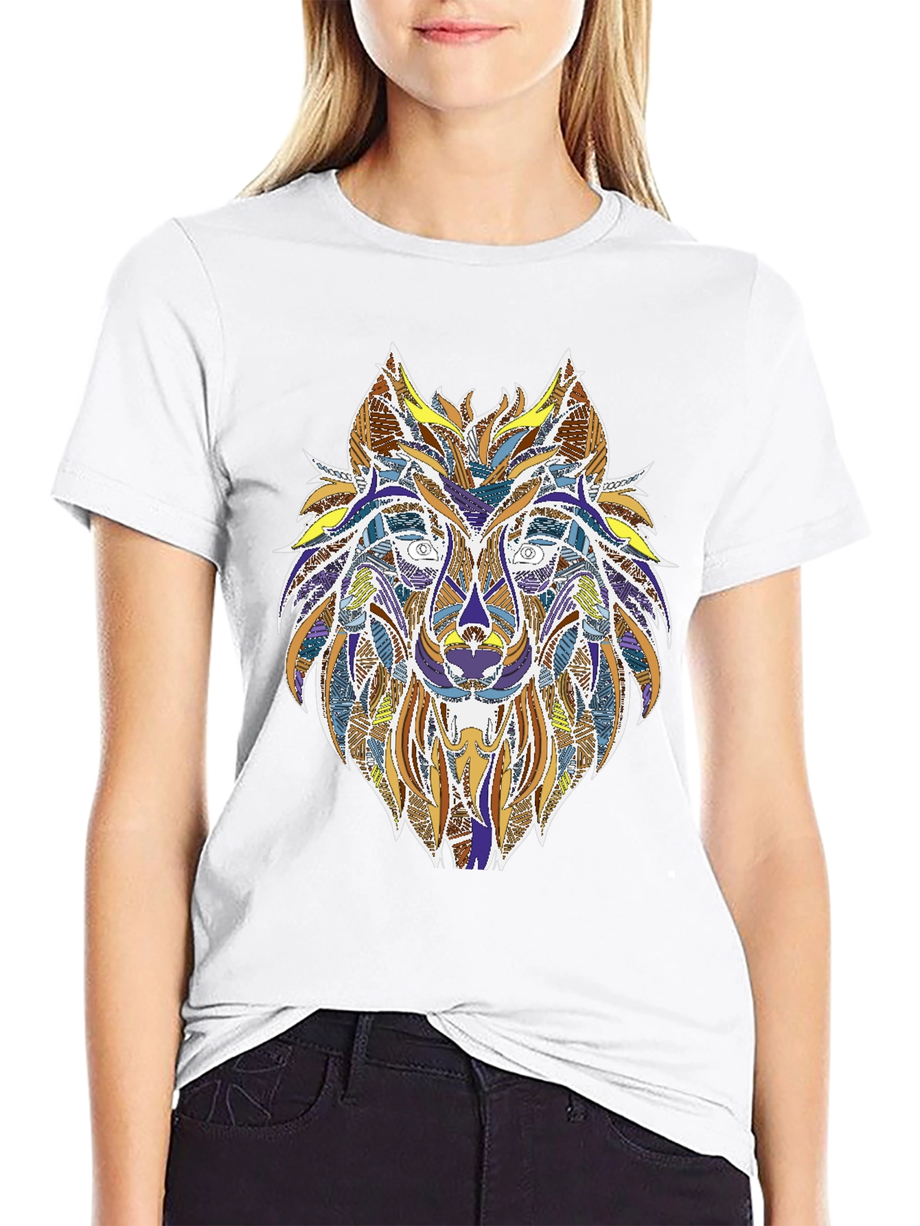 Wolf Graphic Print Tee - Stylish Mens T-Shirt