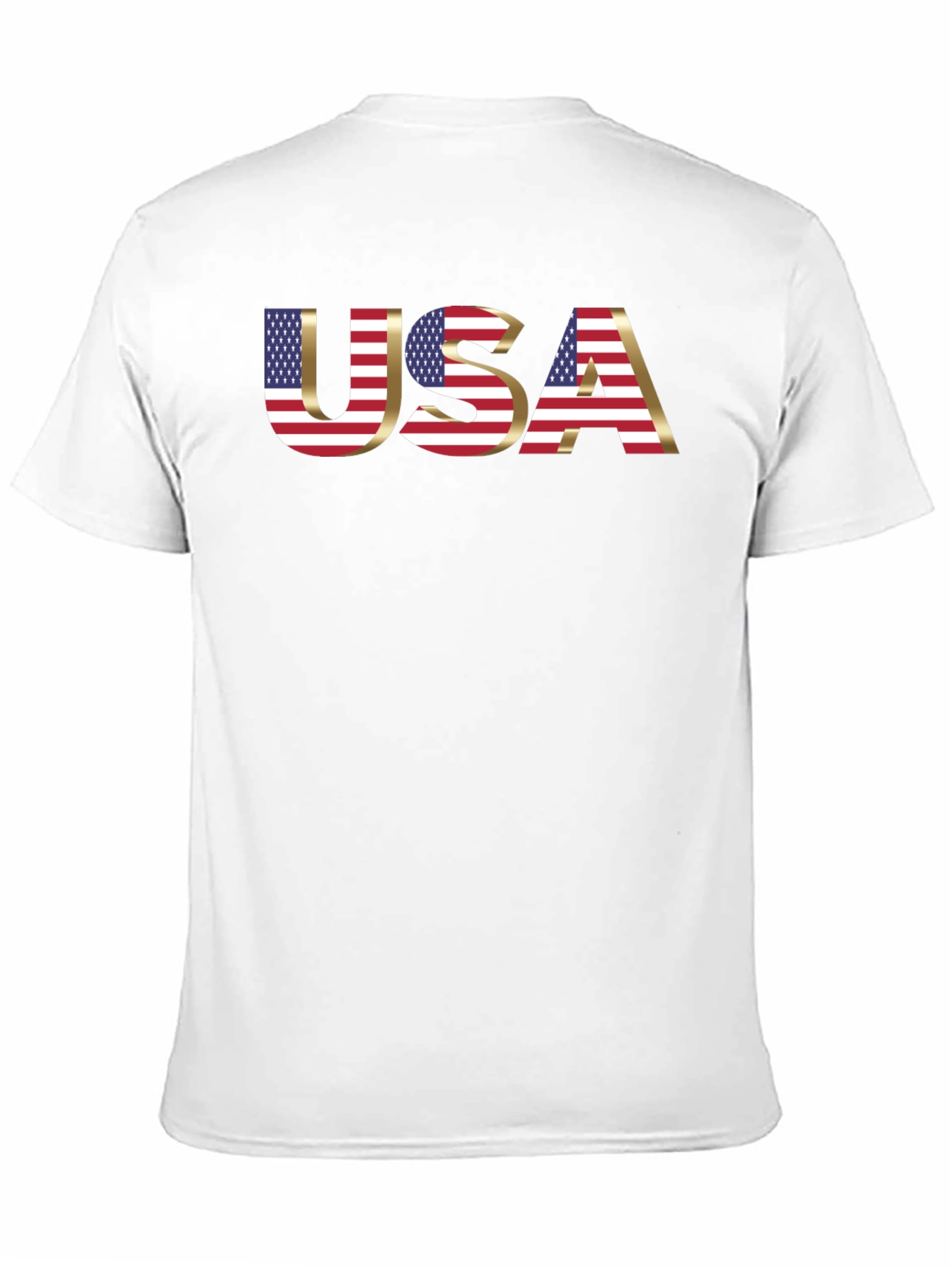 USA Flag Graphic Print Black T-Shirt