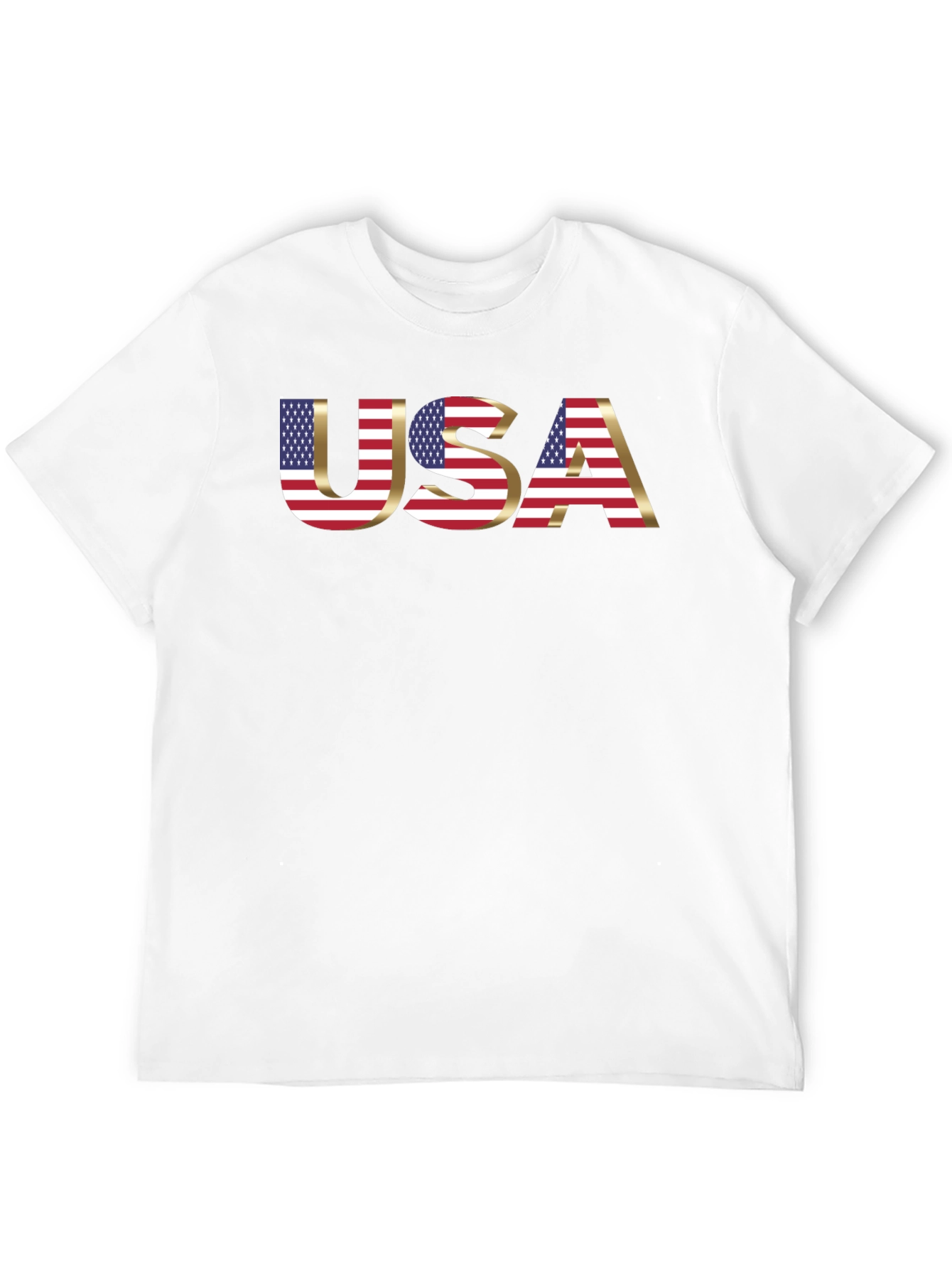 USA Flag Graphic Print Black T-Shirt