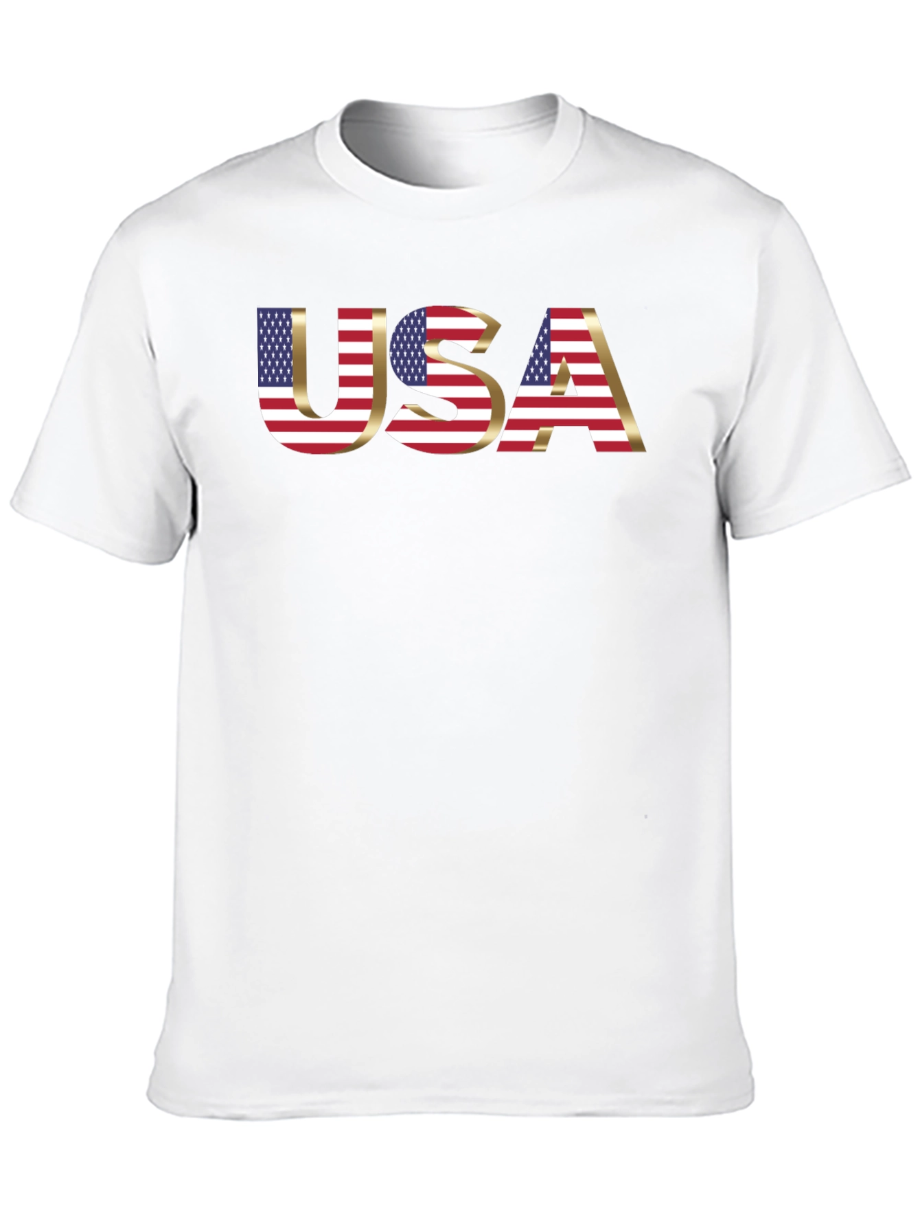 USA Flag Graphic Print Black T-Shirt