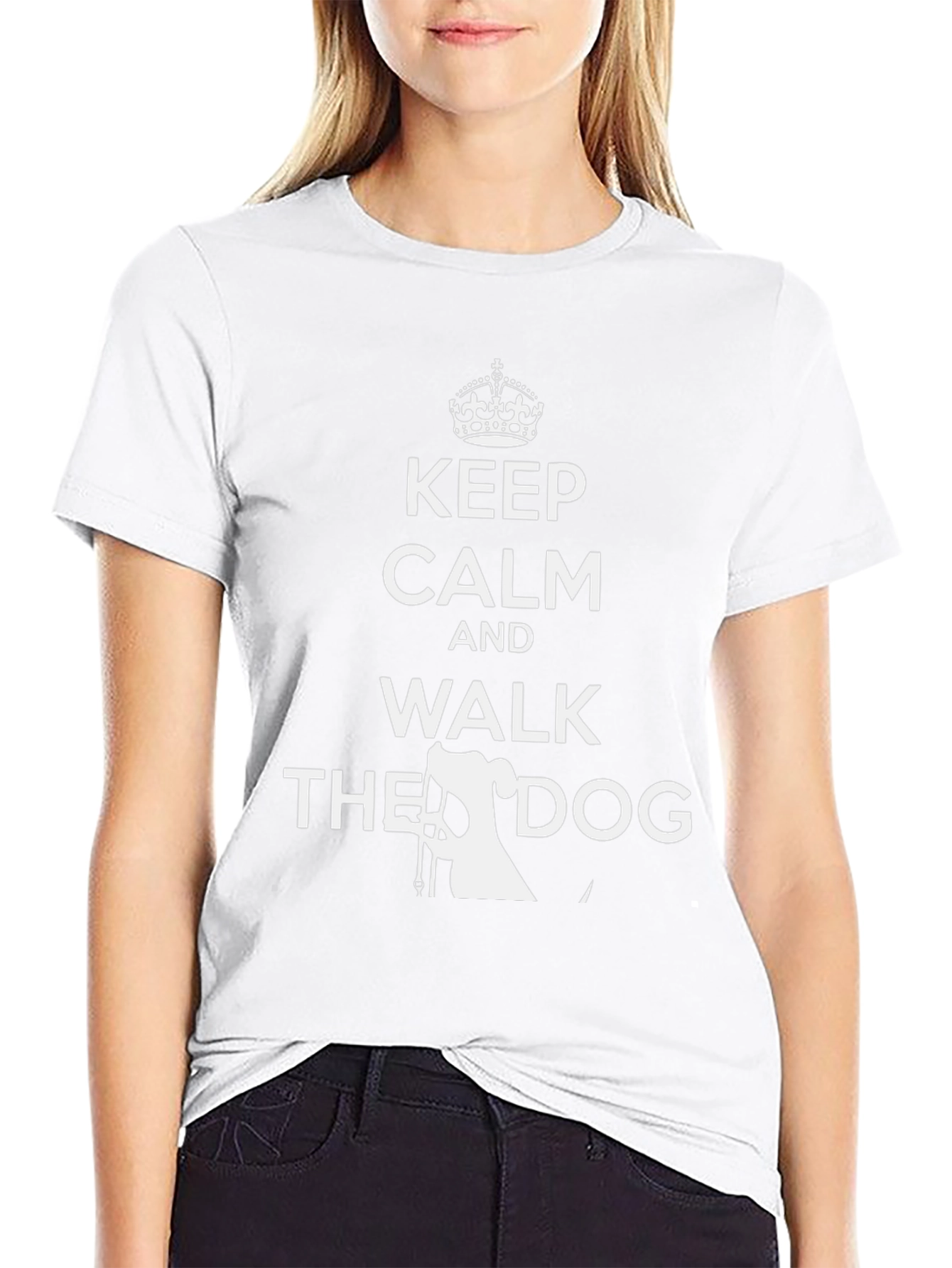 Keep Calm Walk the Dog Black T-Shirt