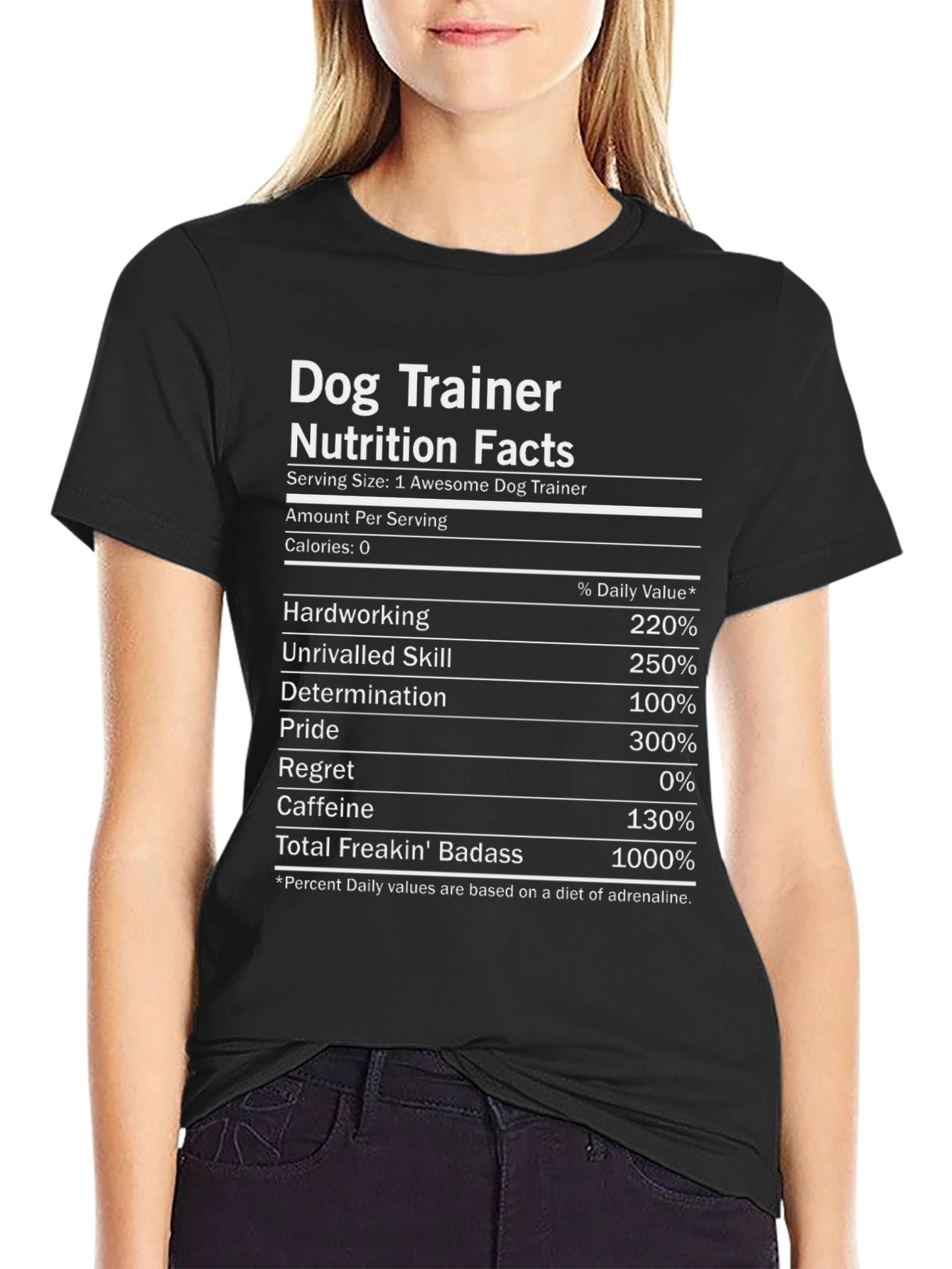 Dog Trainer Nutrition Facts Graphic T-Shirt