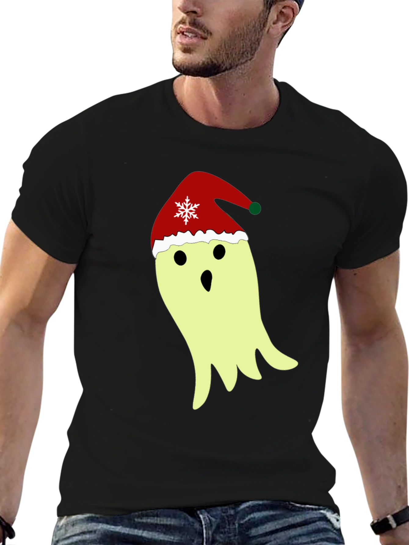 Festive Ghost T-Shirt - Christmas Holiday Spirit