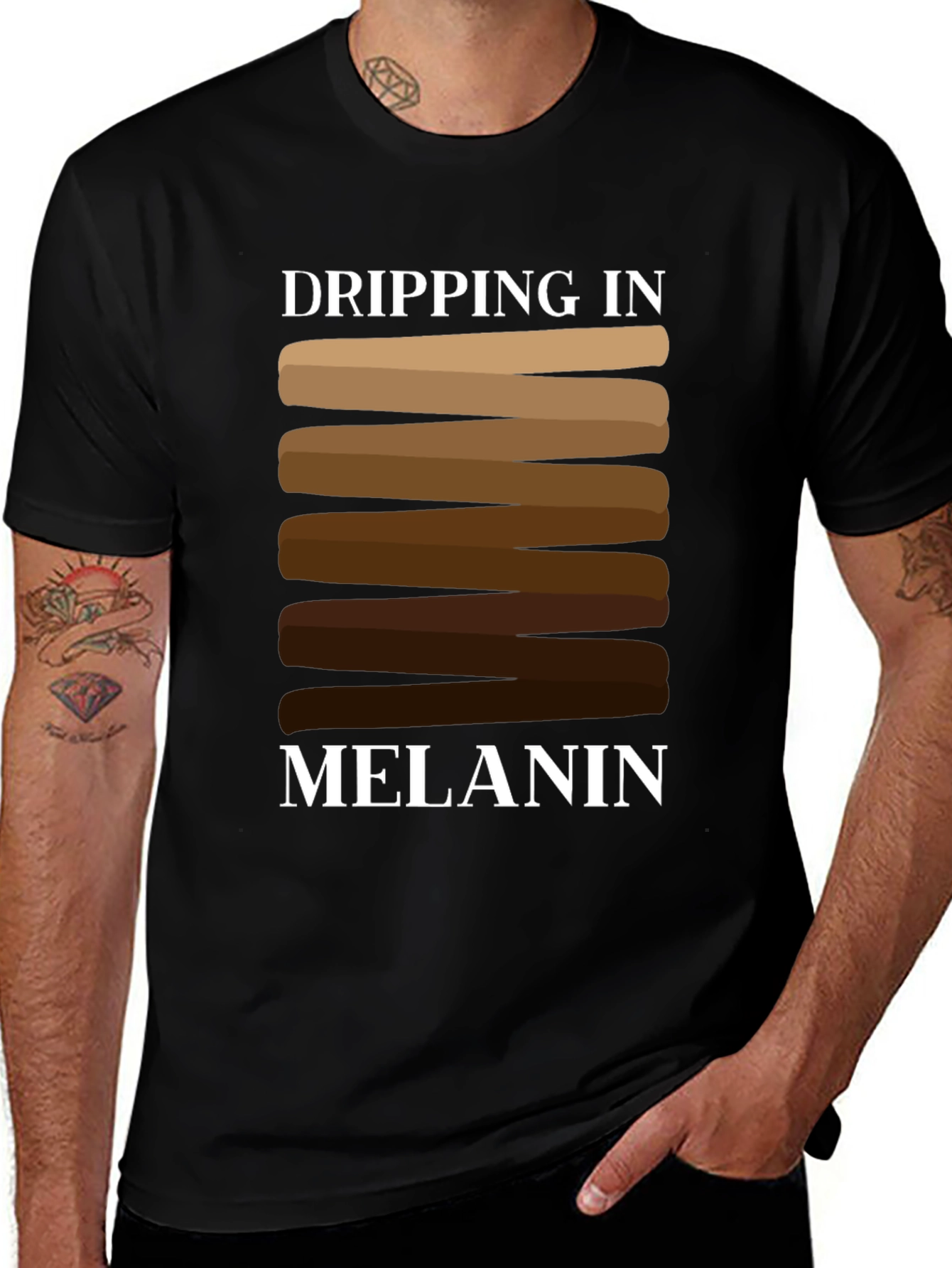 Dripping in Melanin T-Shirt Black Cotton