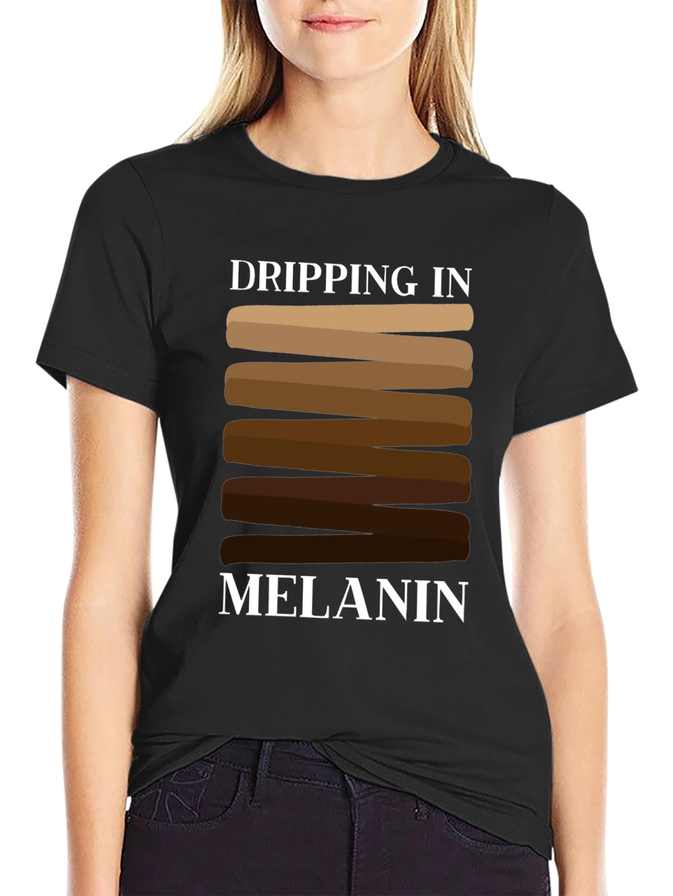 Dripping in Melanin T-Shirt Black Cotton