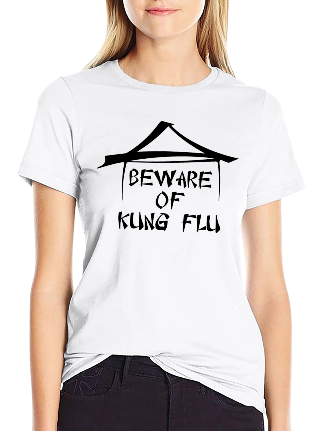 Beware of Kung Flu Black T-Shirt