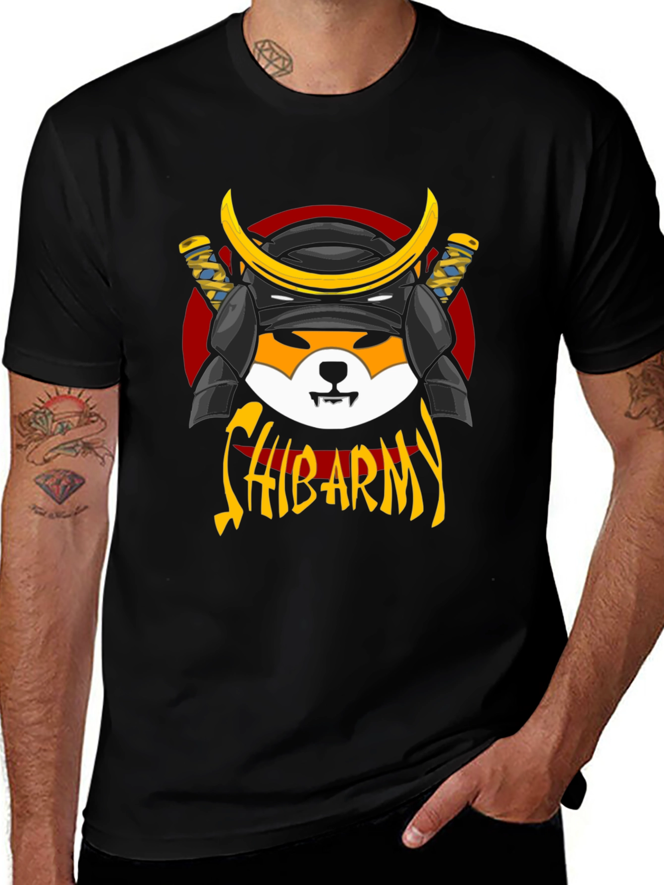Shiba Army Samurai Graphic T-Shirt - Black Cotton Tee