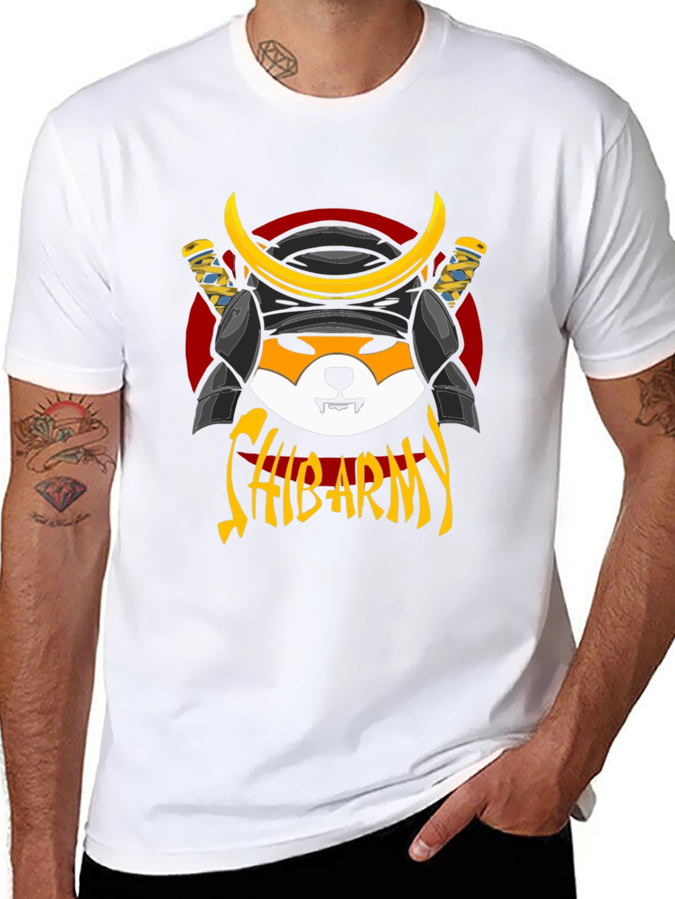 Shiba Army Samurai Graphic T-Shirt - Black Cotton Tee