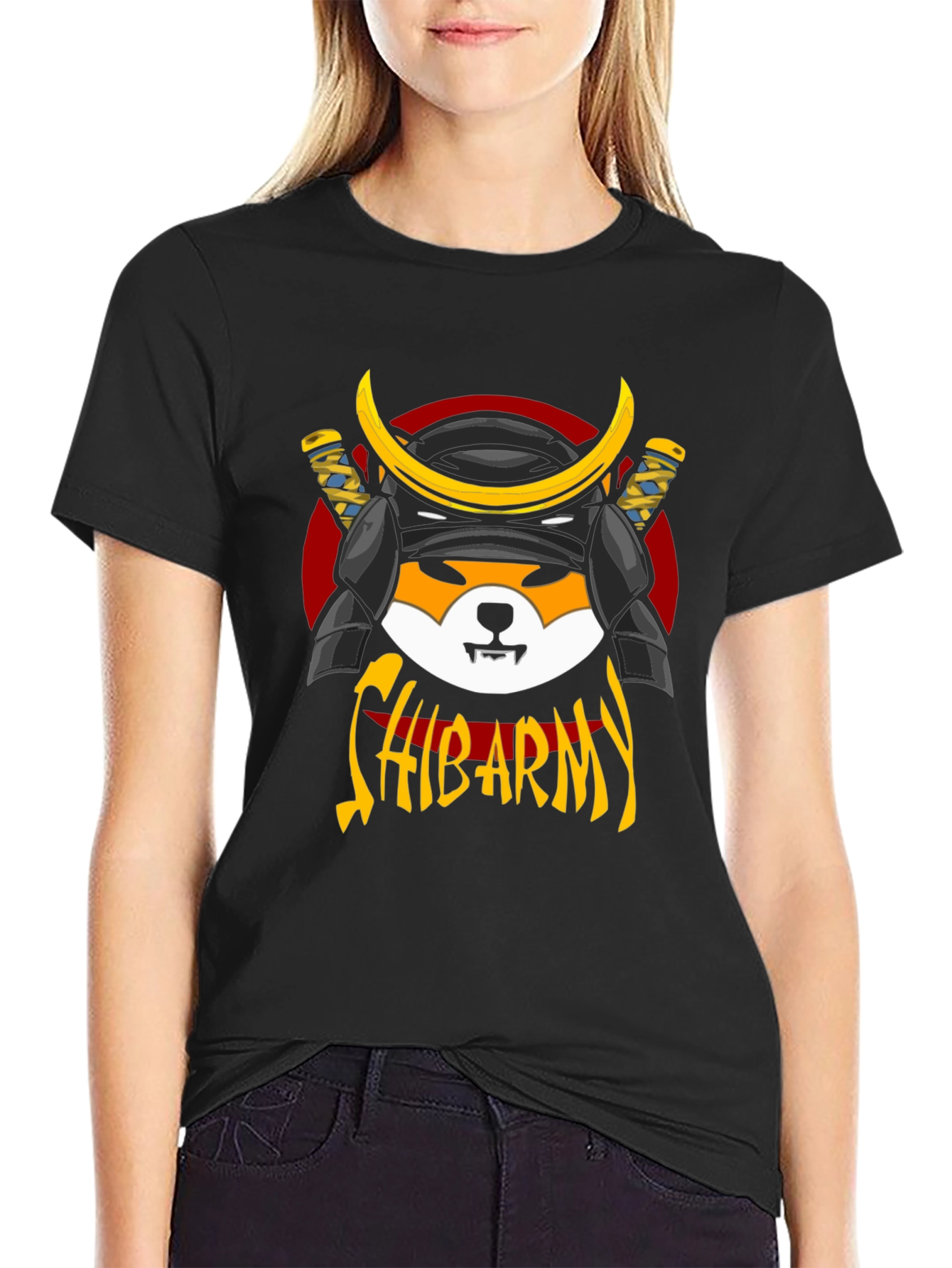 Shiba Army Samurai Graphic T-Shirt - Black Cotton Tee