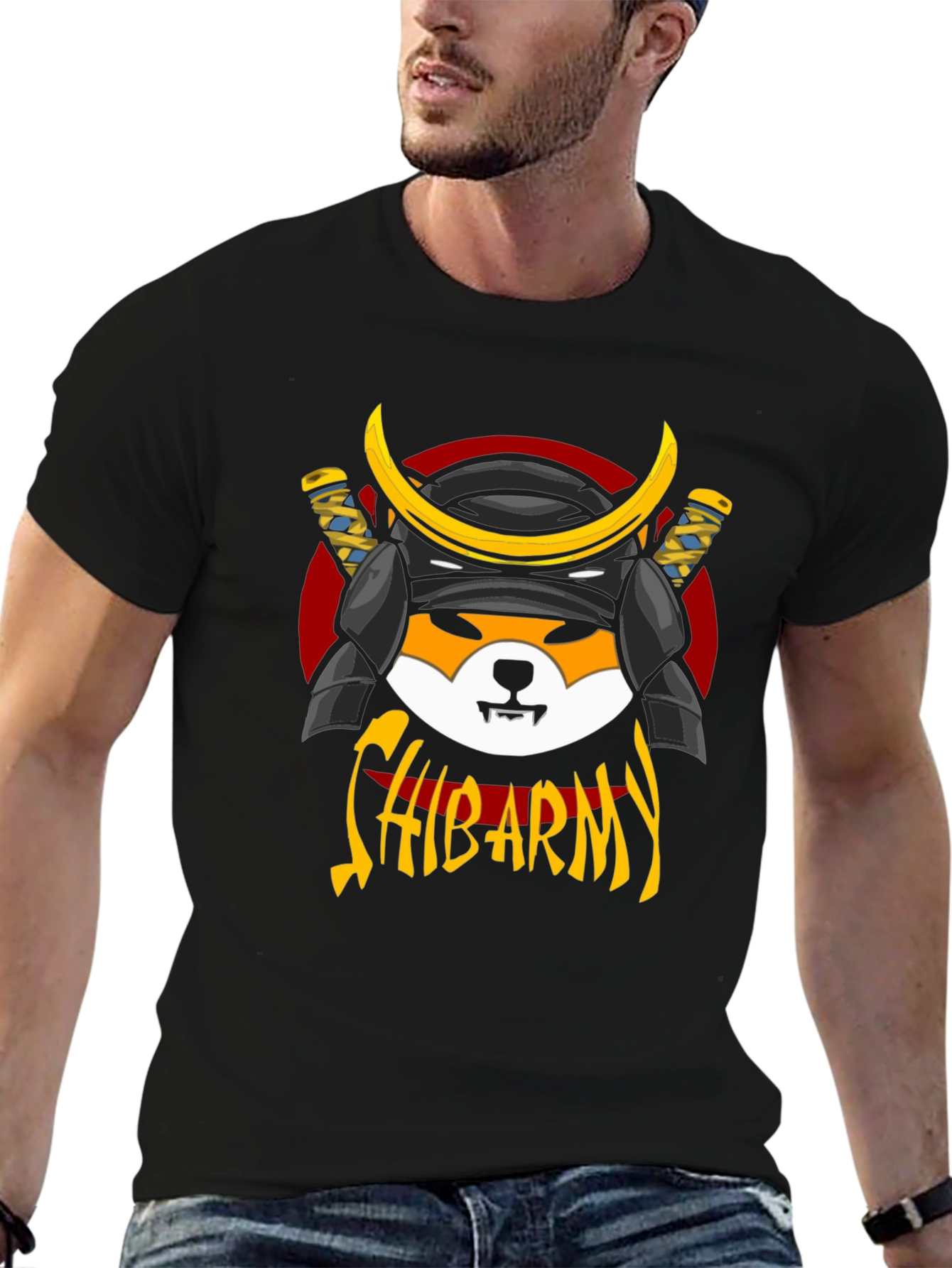 Shiba Army Samurai Graphic T-Shirt - Black Cotton Tee