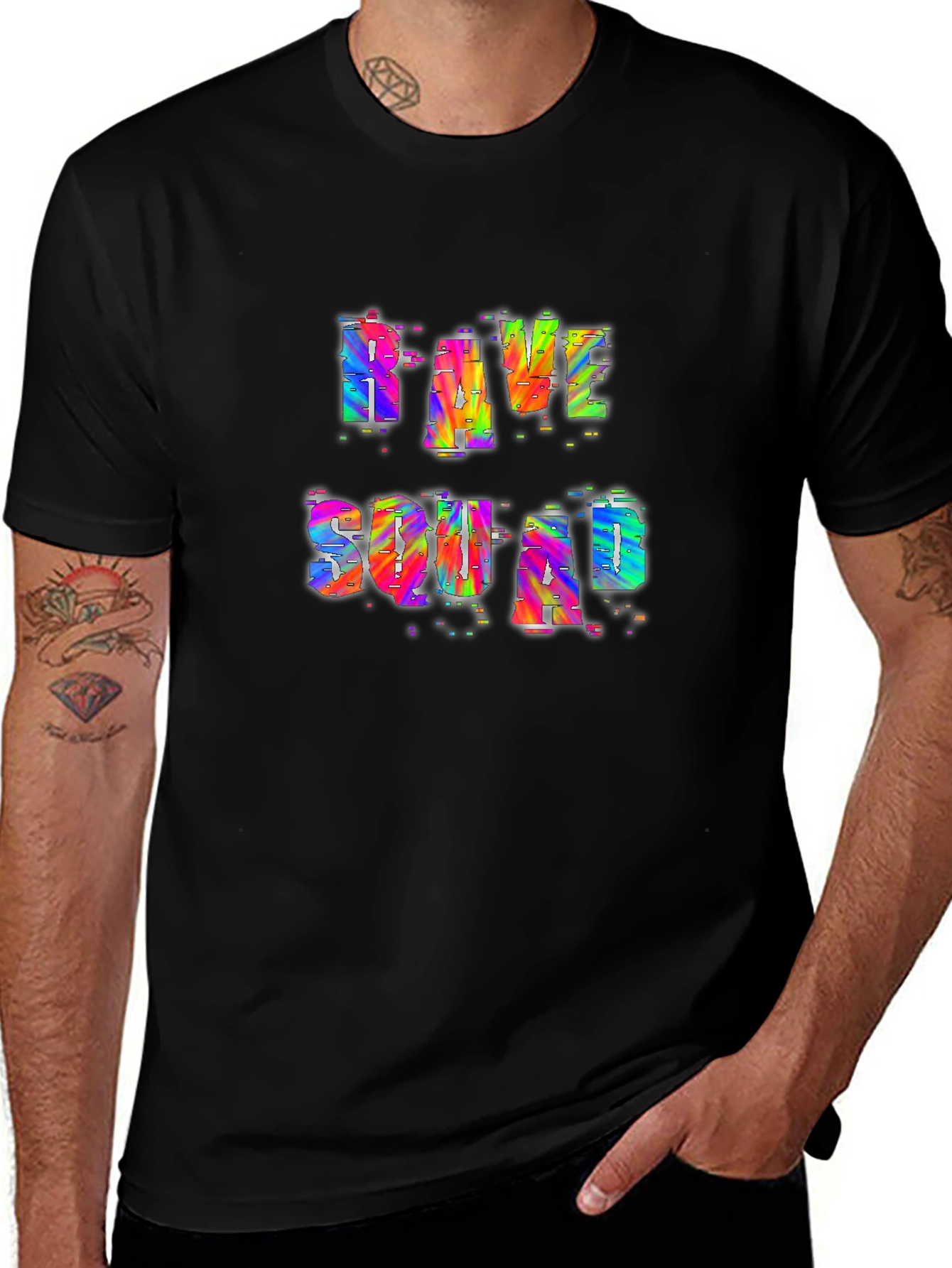 Rave Squad Graphic T-Shirt - Vibrant Party Tee