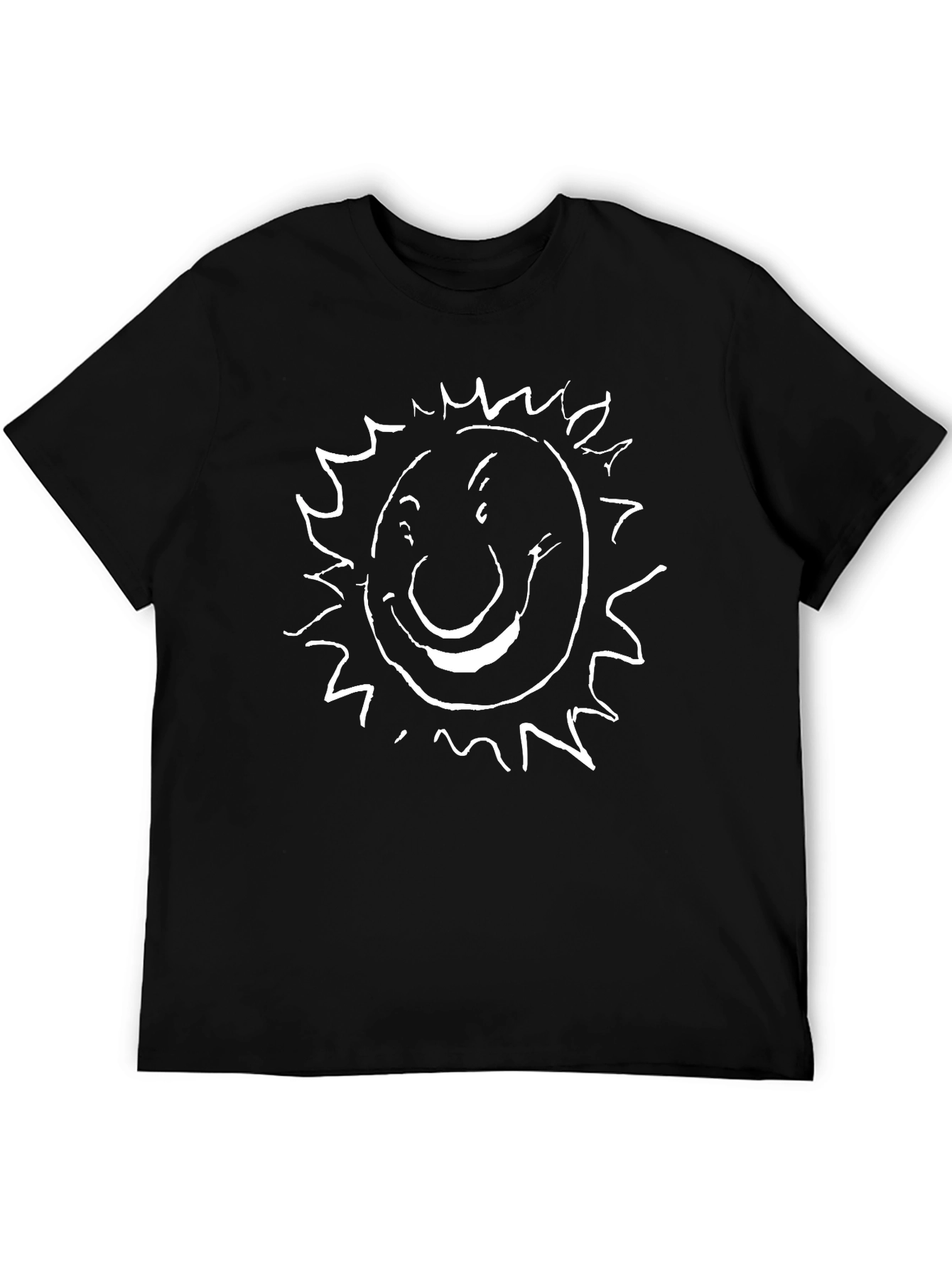 Funny Sun Graphic Black T-Shirt