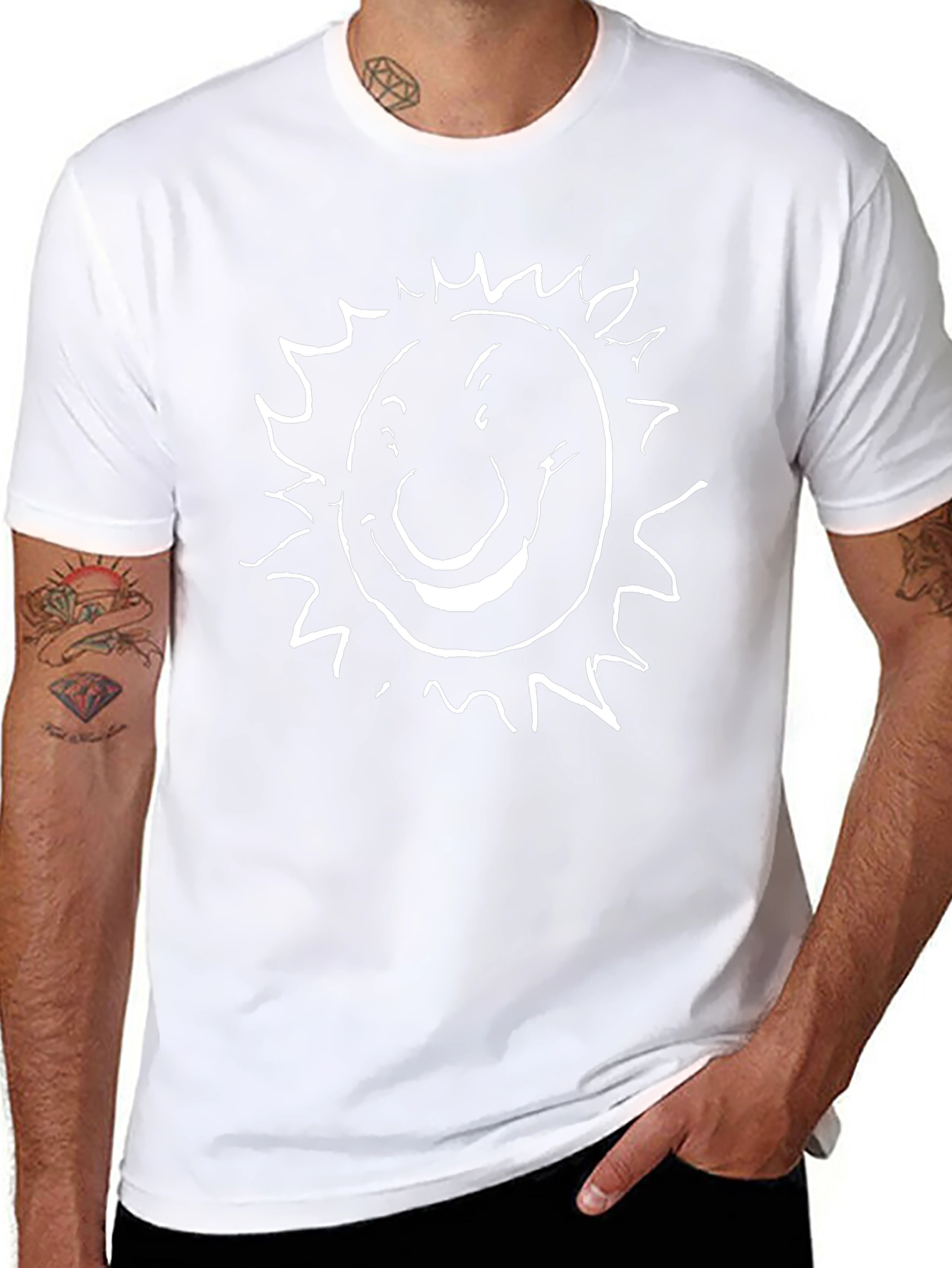 Funny Sun Graphic Black T-Shirt