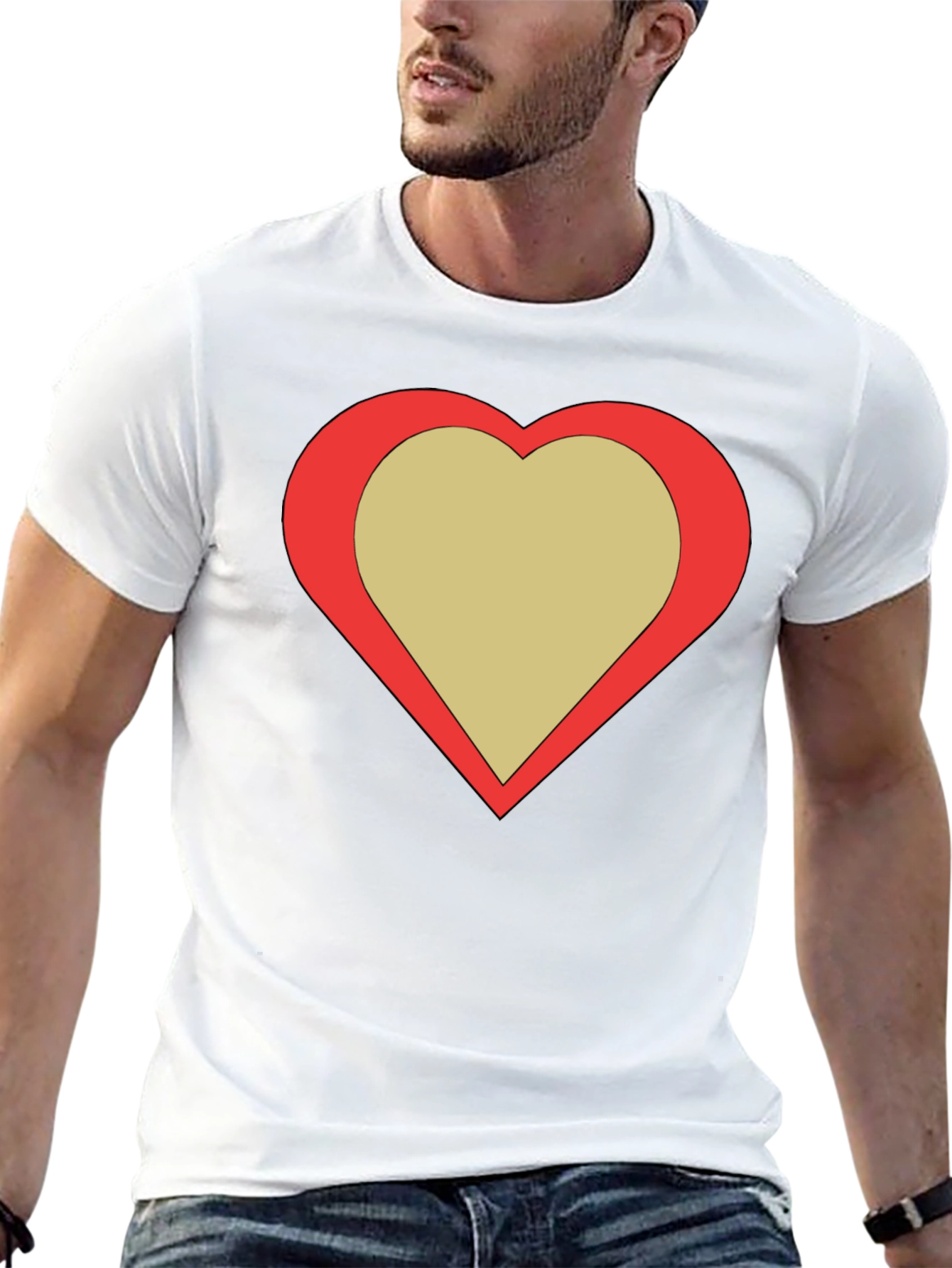 Heart Graphic Black Tee - Stylish & Trendy