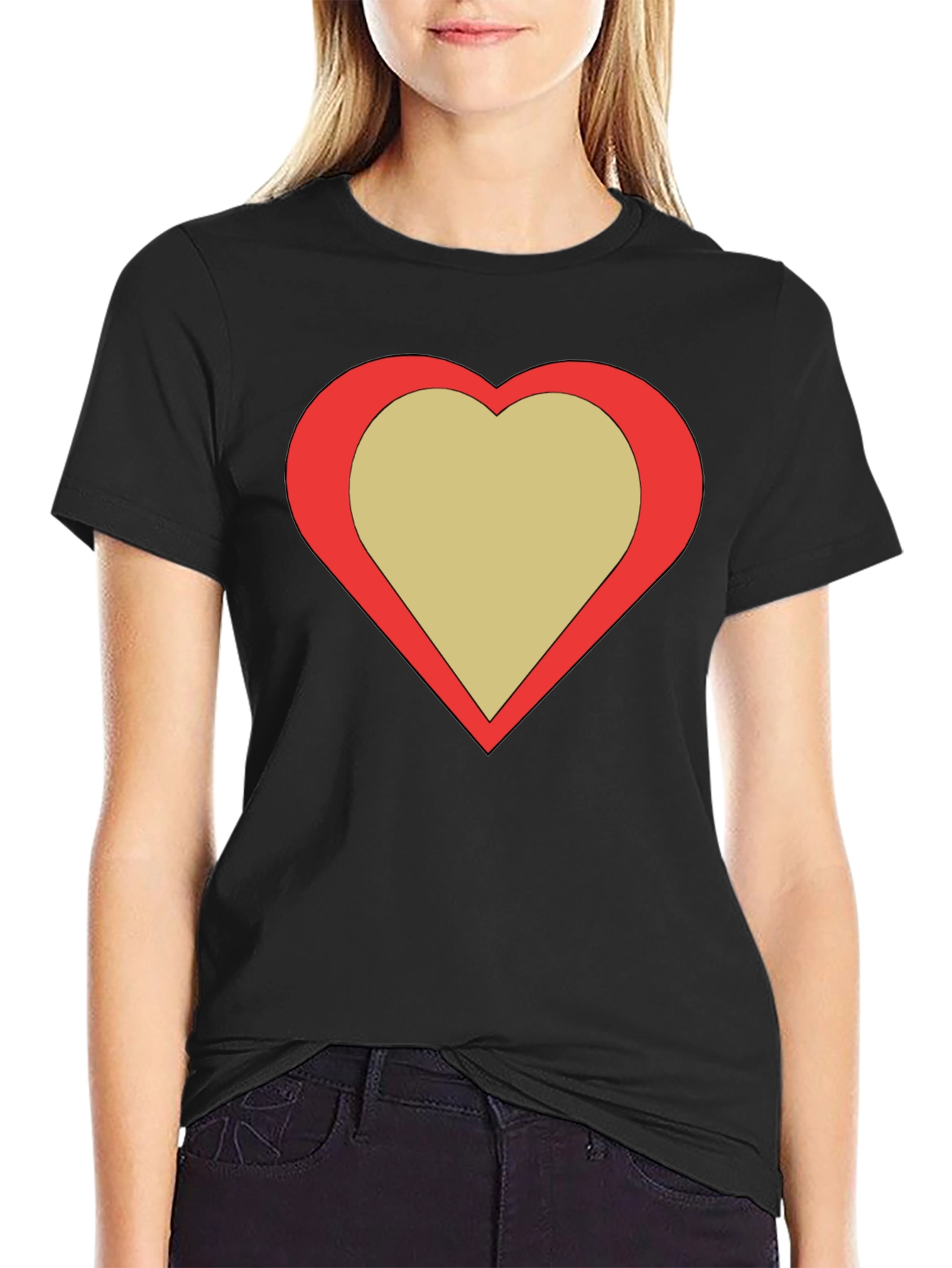 Heart Graphic Black Tee - Stylish & Trendy
