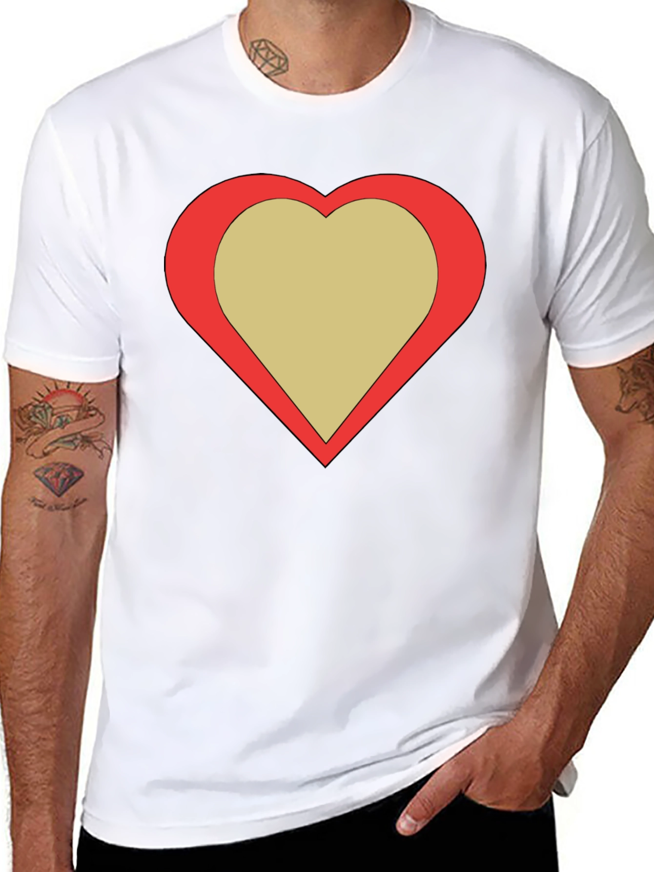 Heart Graphic Black Tee - Stylish & Trendy