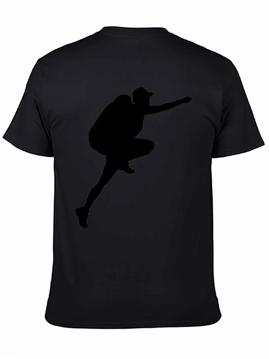 Black Silhouette Hiker Graphic T-Shirt