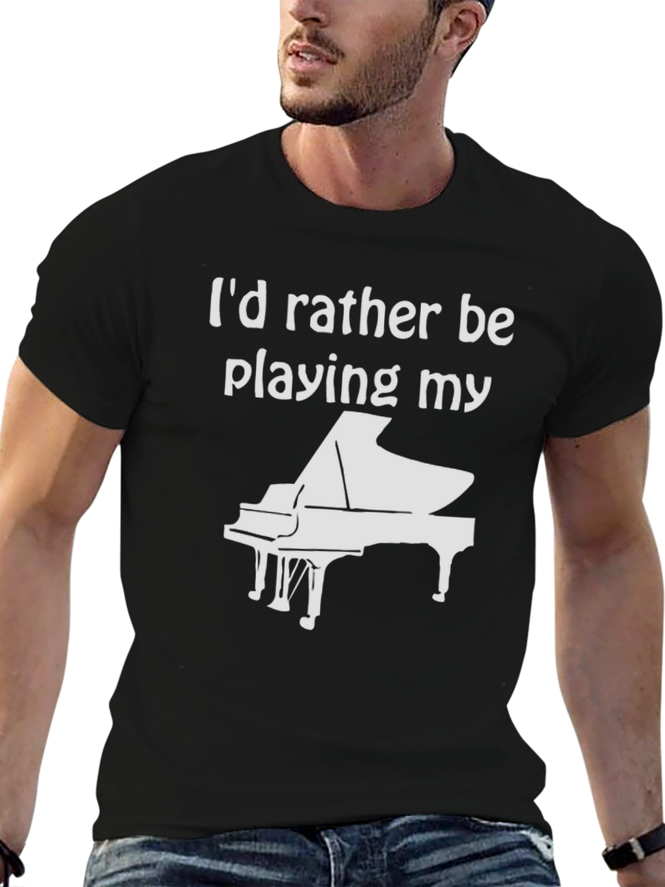 Piano Player T-Shirt - Id Rather Be Playing