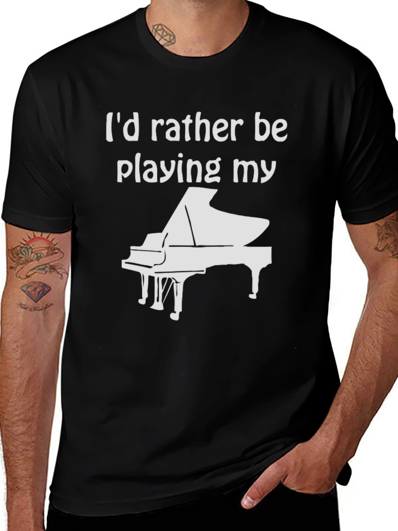 Piano Player T-Shirt - Id Rather Be Playing