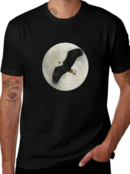 Eagle Moon T-Shirt - Black Cotton Tee