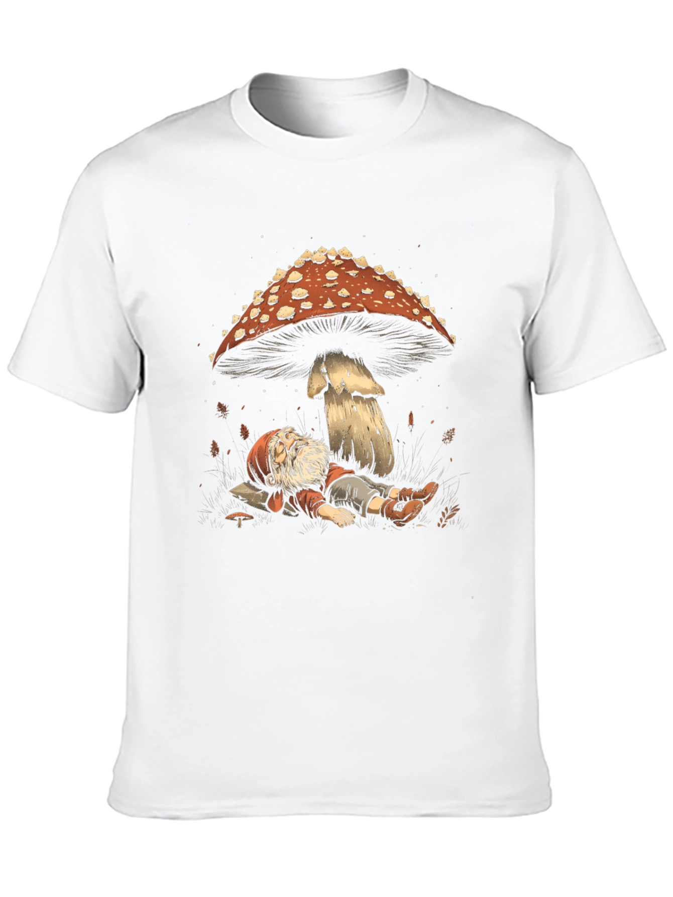 Mushroom Nap Black T-Shirt - Whimsical Design