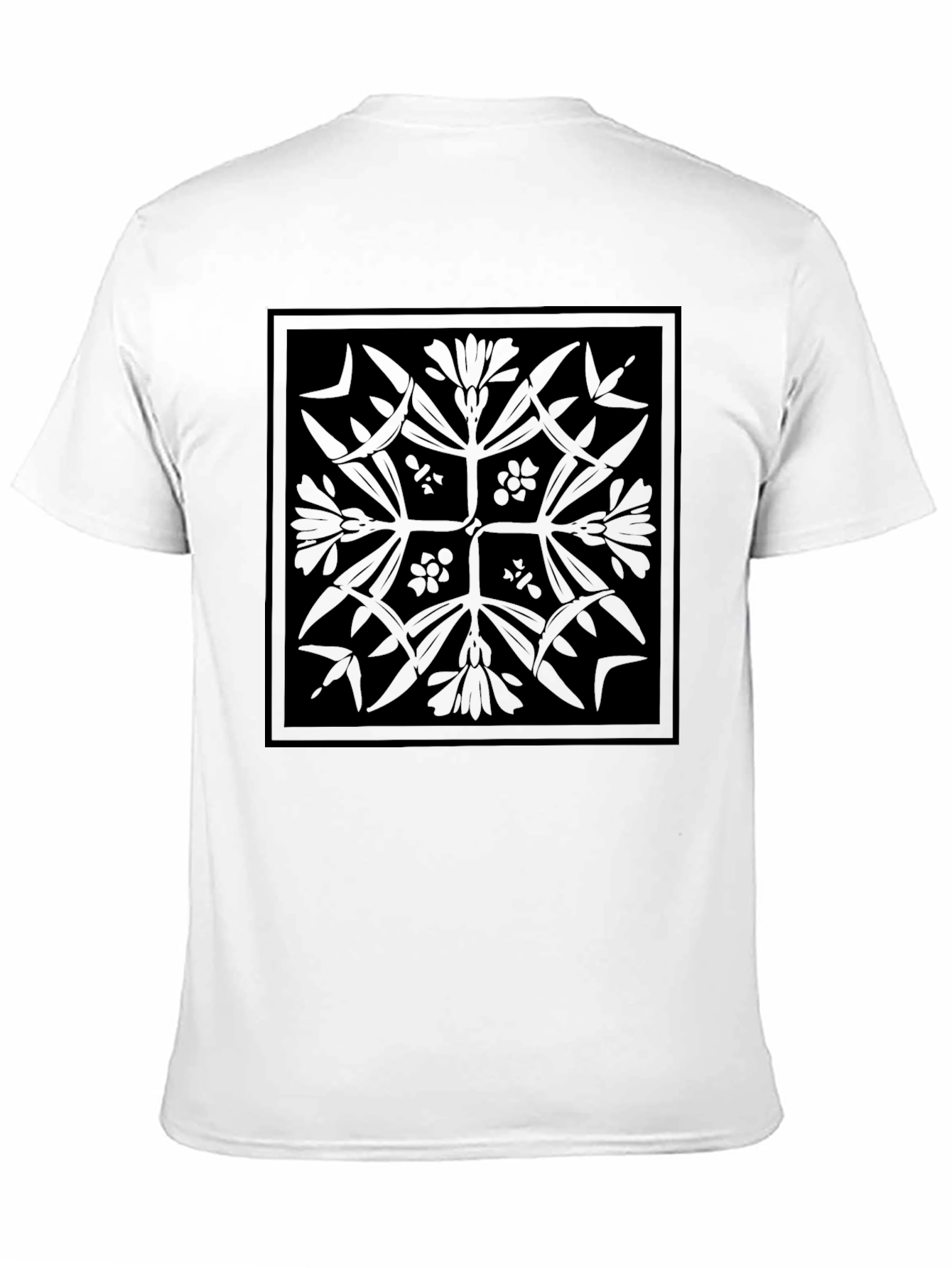 Floral Patterned Black T-Shirt