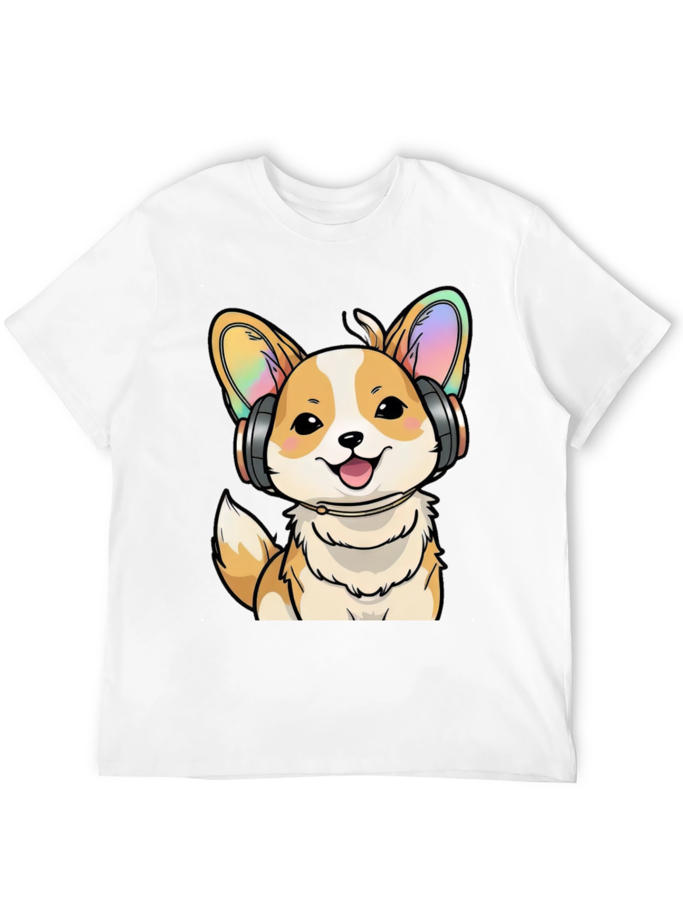 Corgi DJ Black T-Shirt